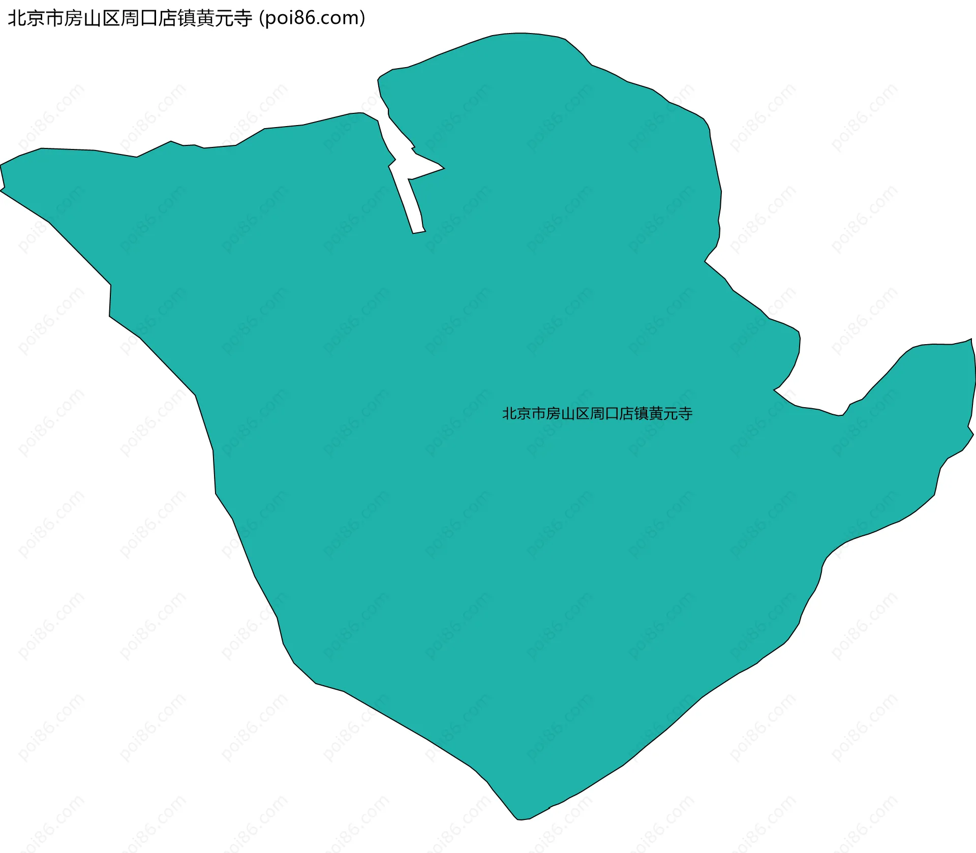 北京市房山区周口店镇黄元寺边界地图