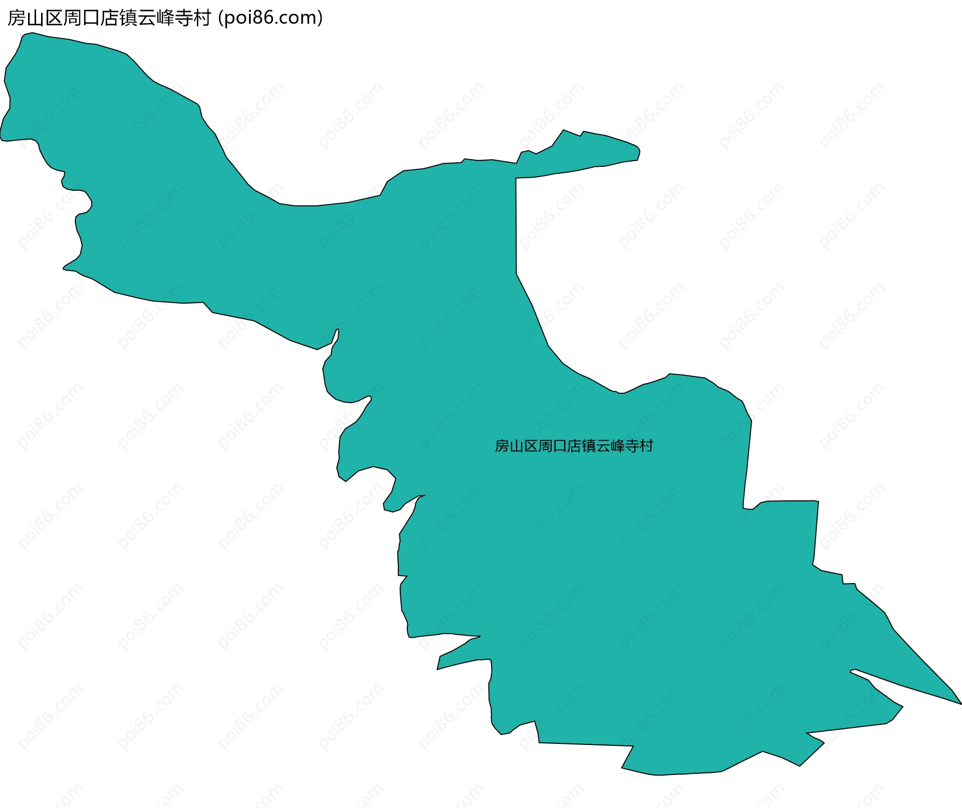 房山区周口店镇云峰寺村边界地图