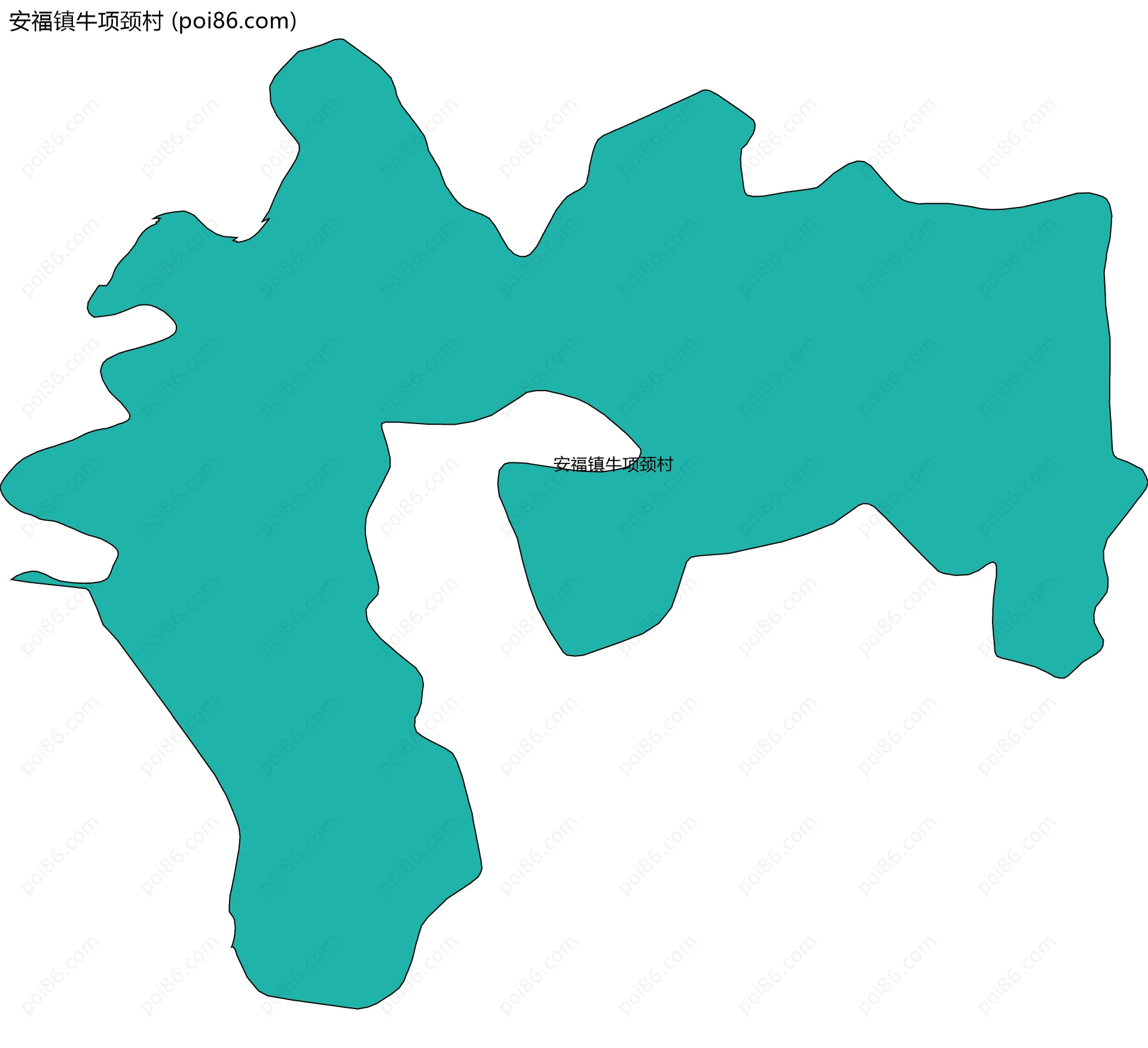 安福镇牛项颈村边界地图