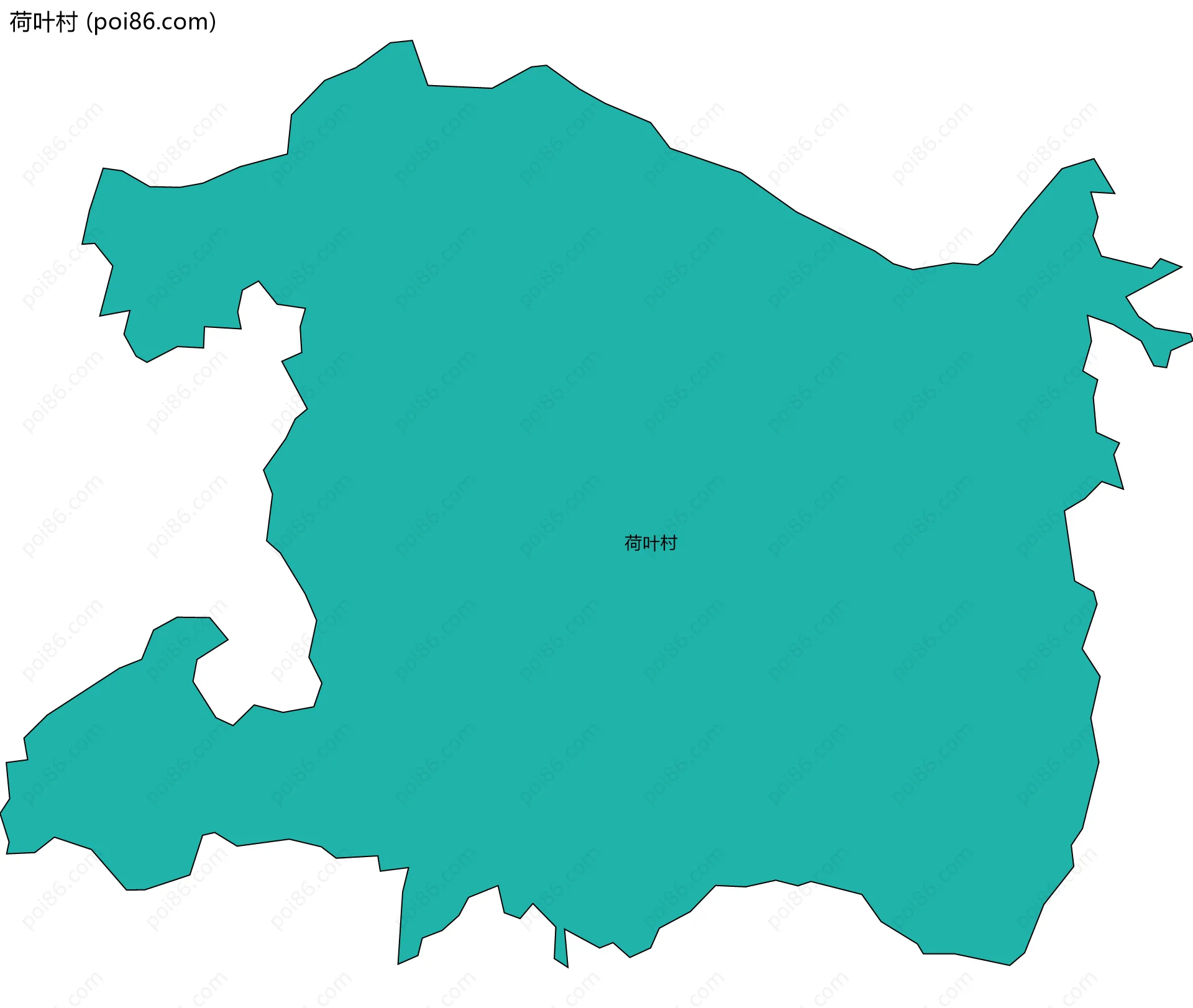 荷叶村边界地图