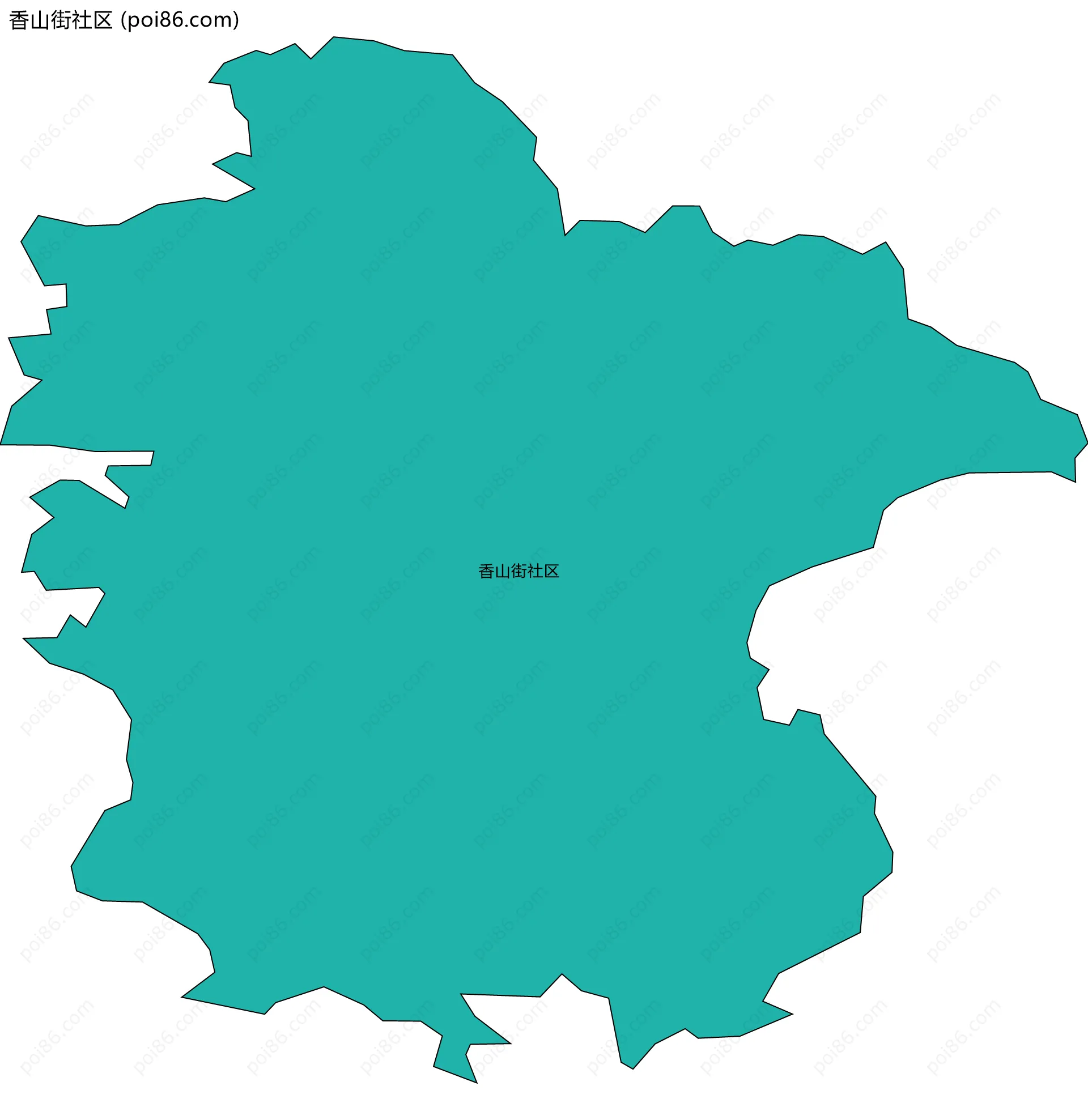 香山街社区边界地图