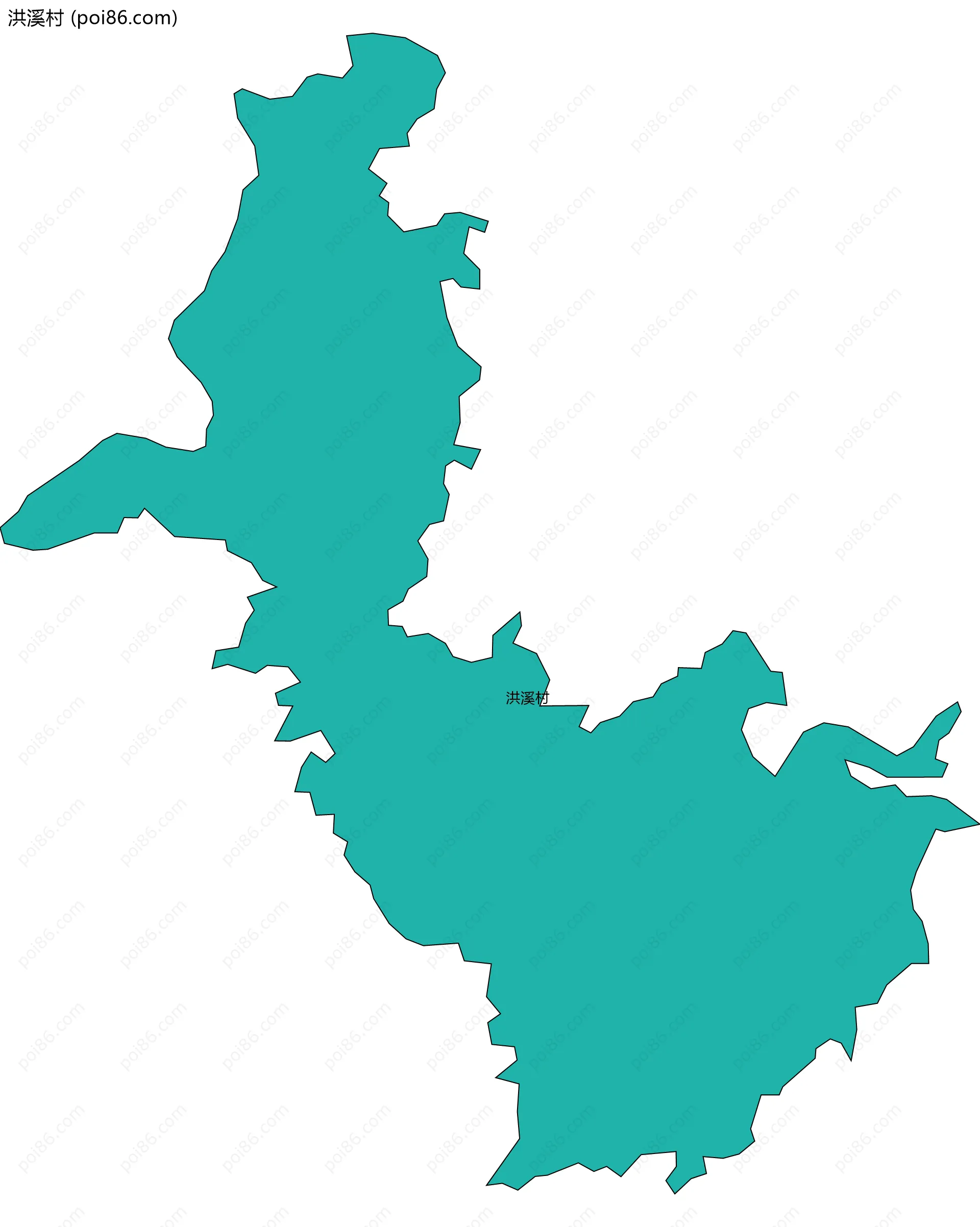 洪溪村边界地图