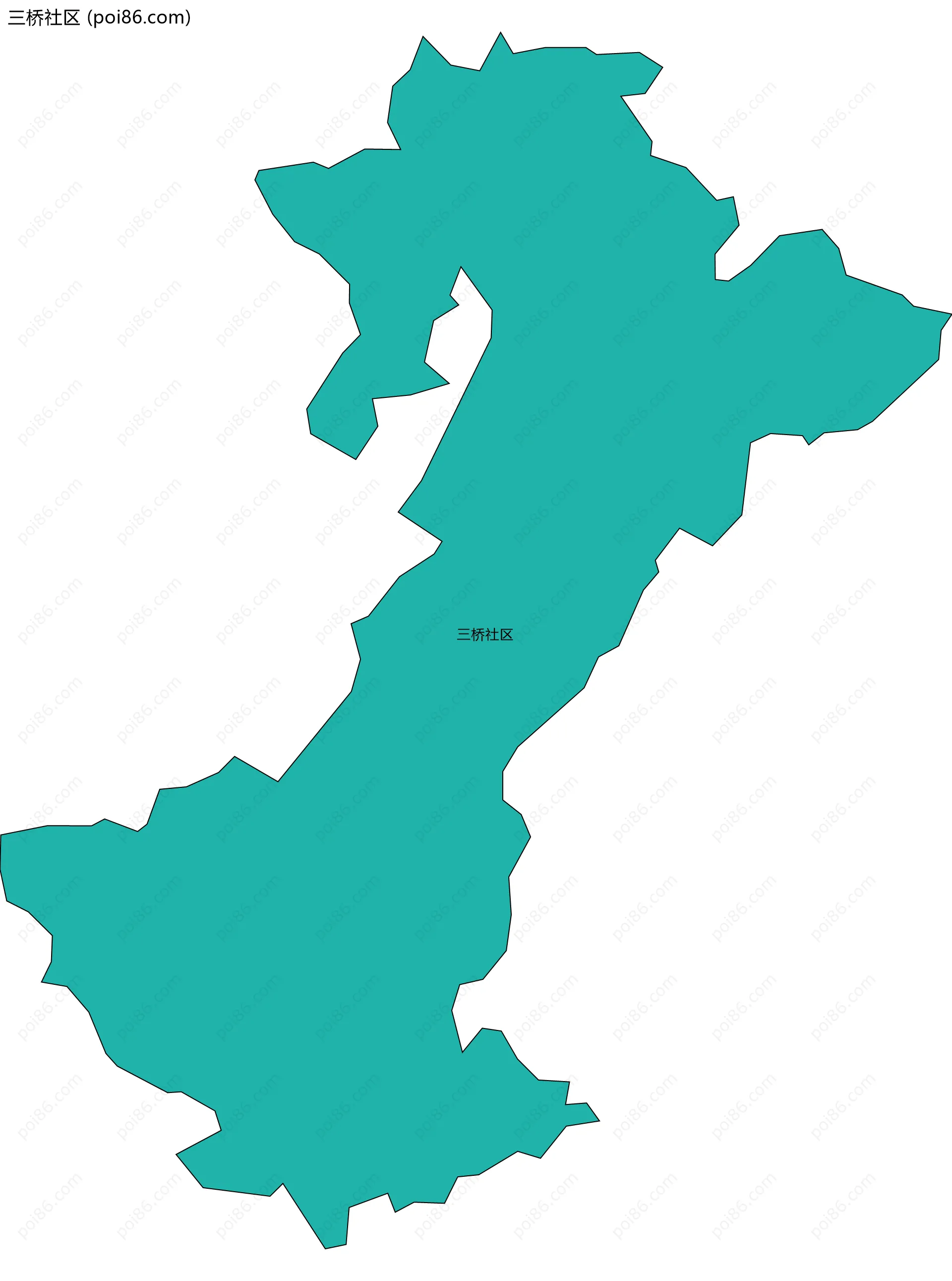 三桥社区边界地图