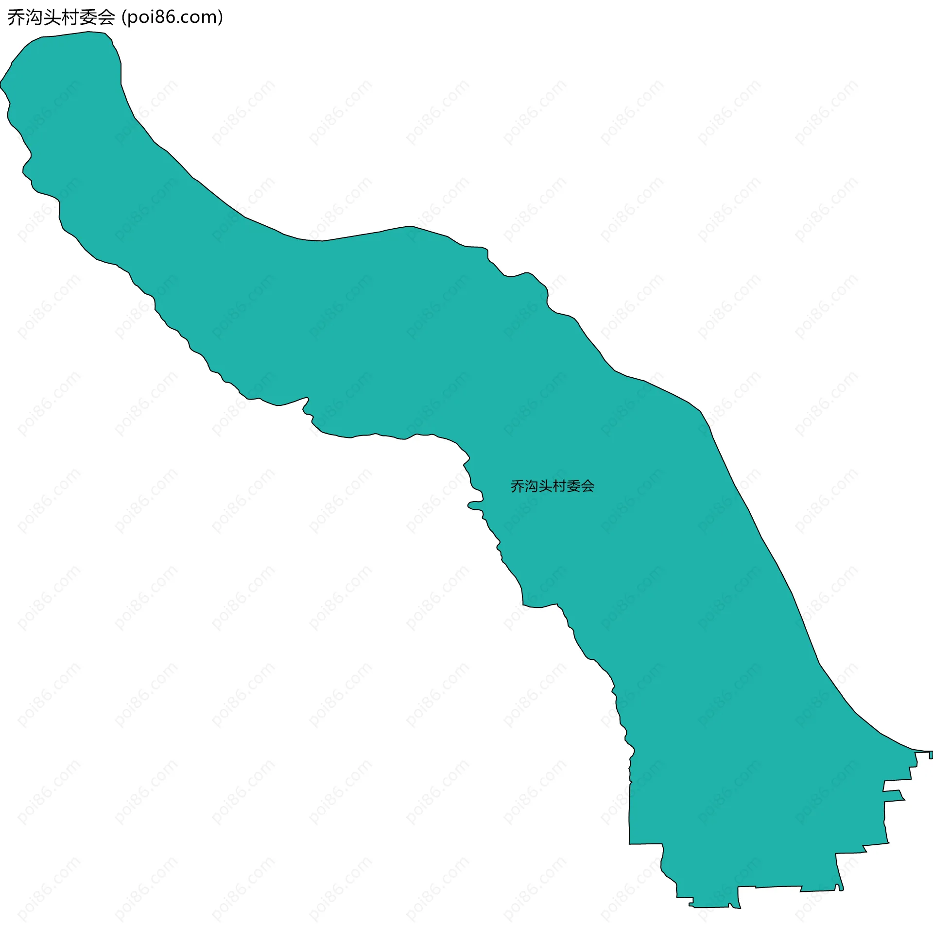 乔沟头村委会边界地图