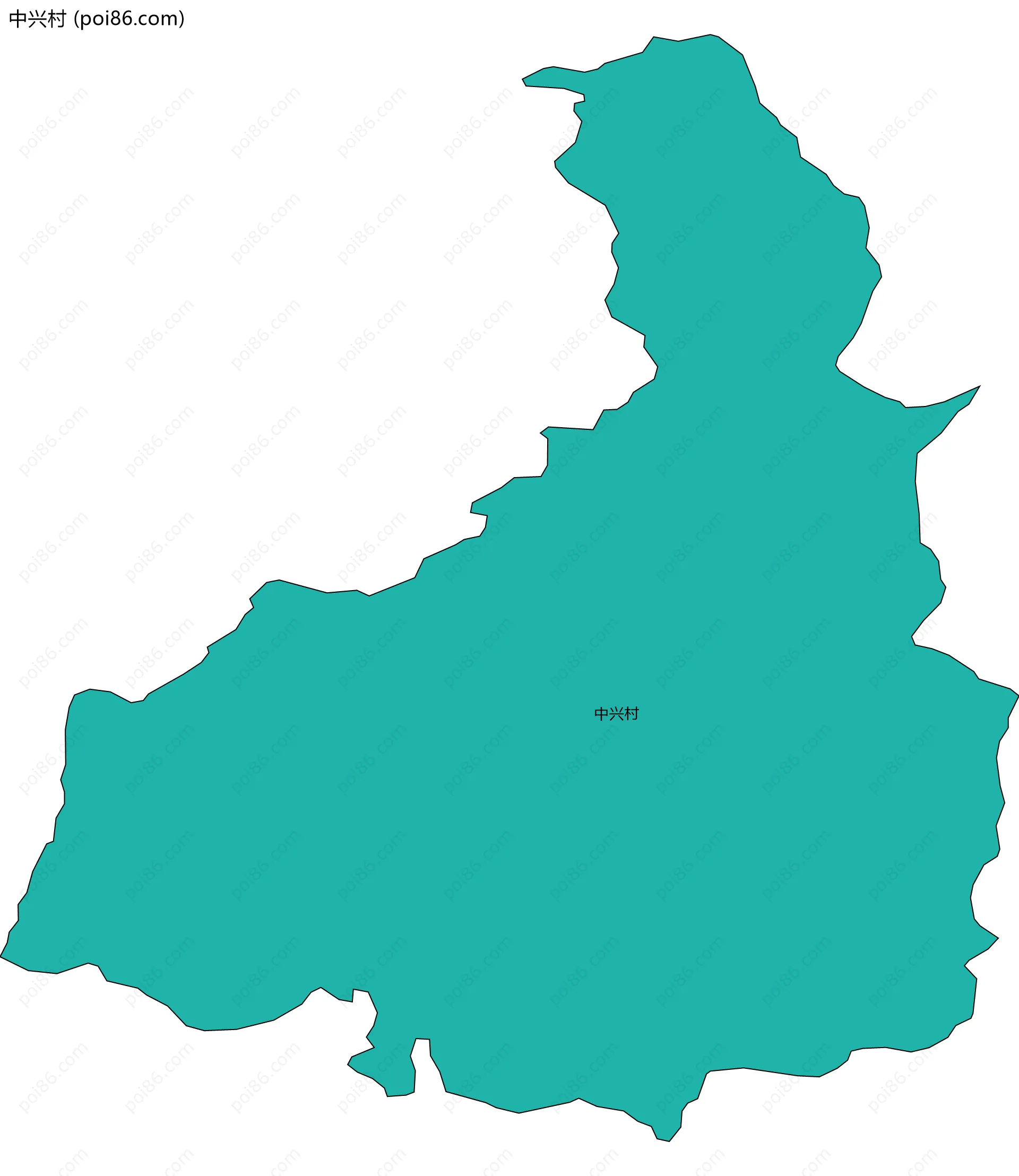 中兴村边界地图