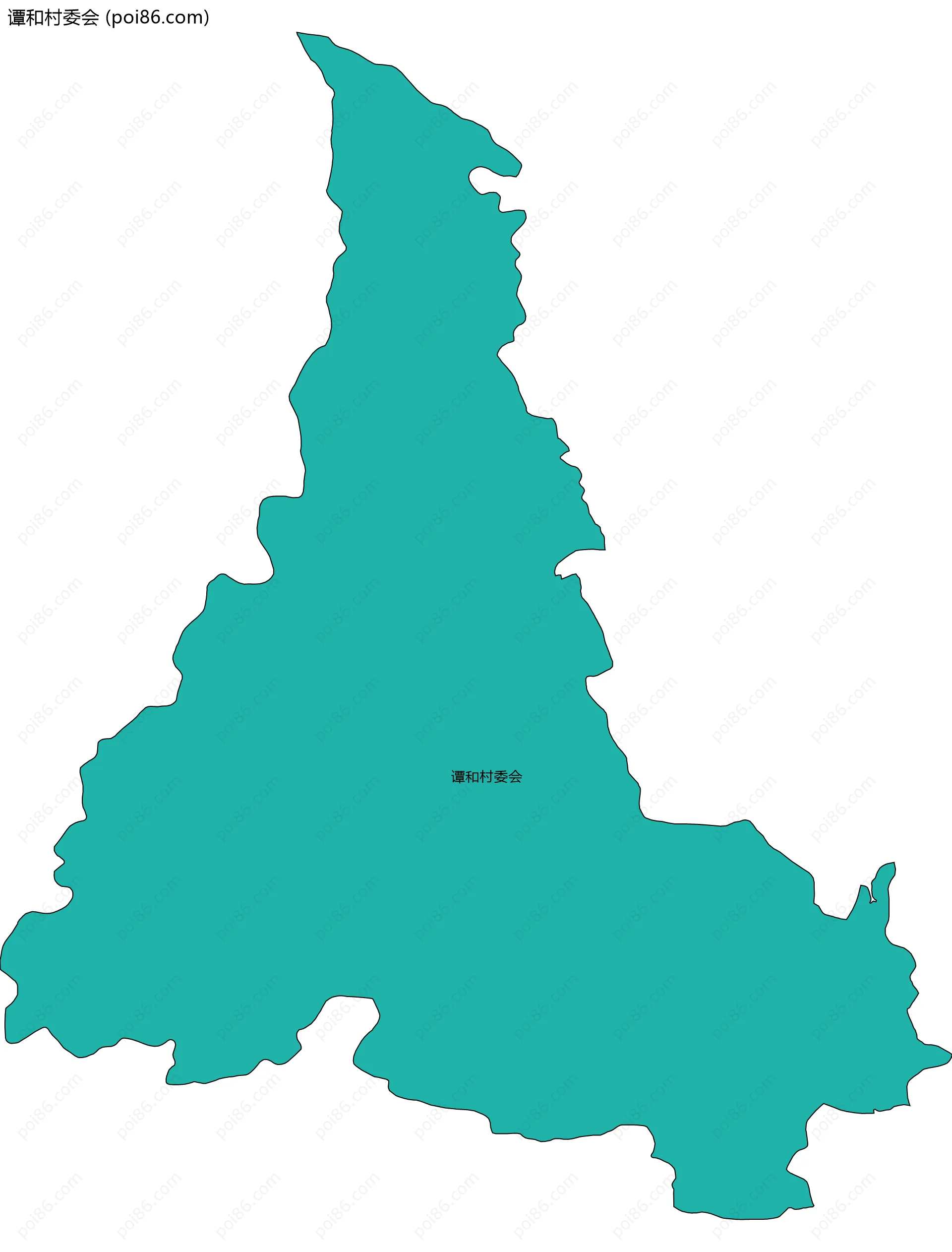 谭和村委会边界地图