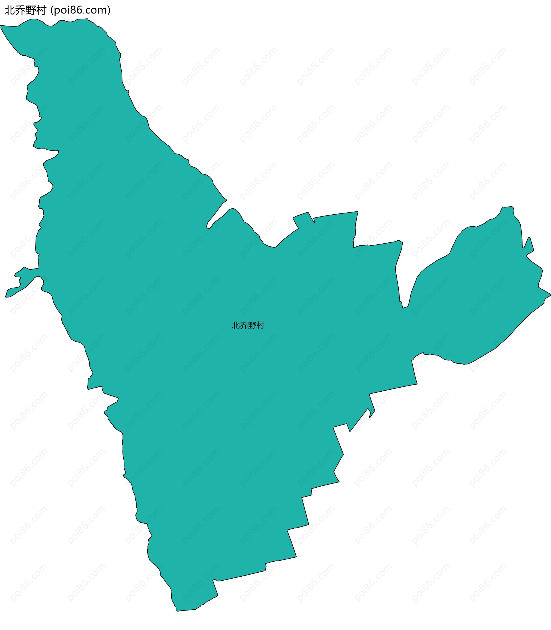 北乔野村边界地图