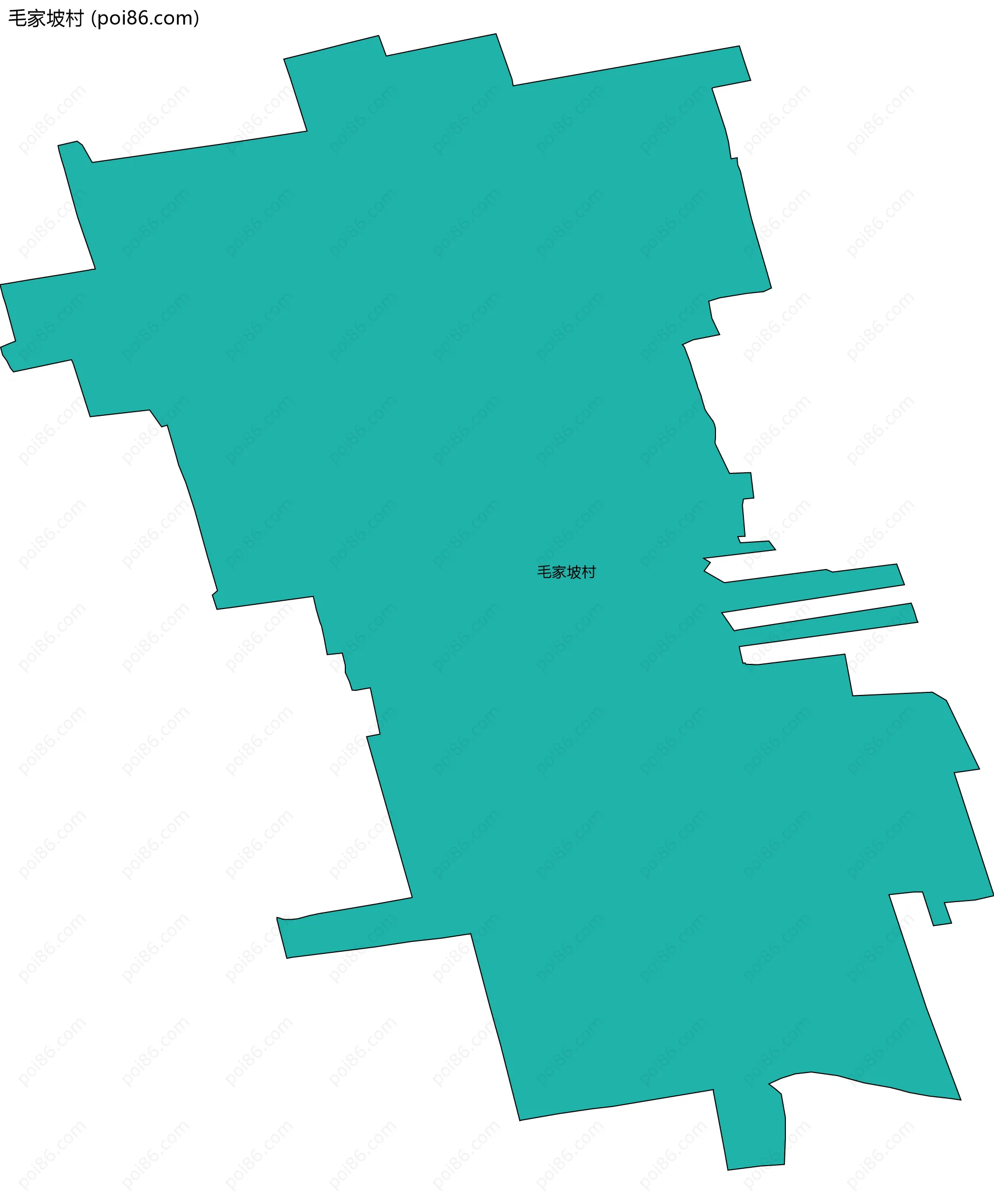 毛家坡村边界地图