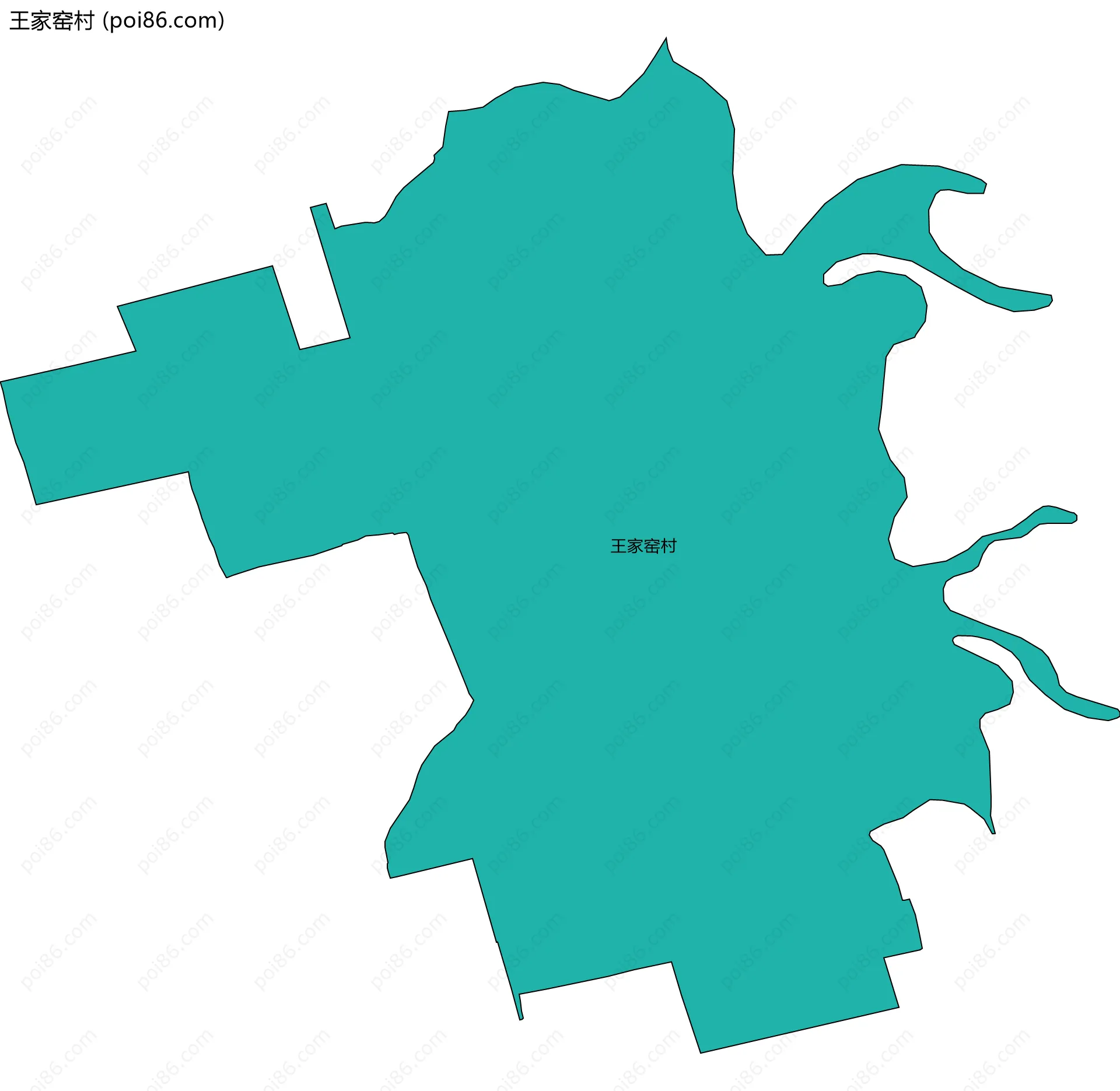 王家窑村边界地图
