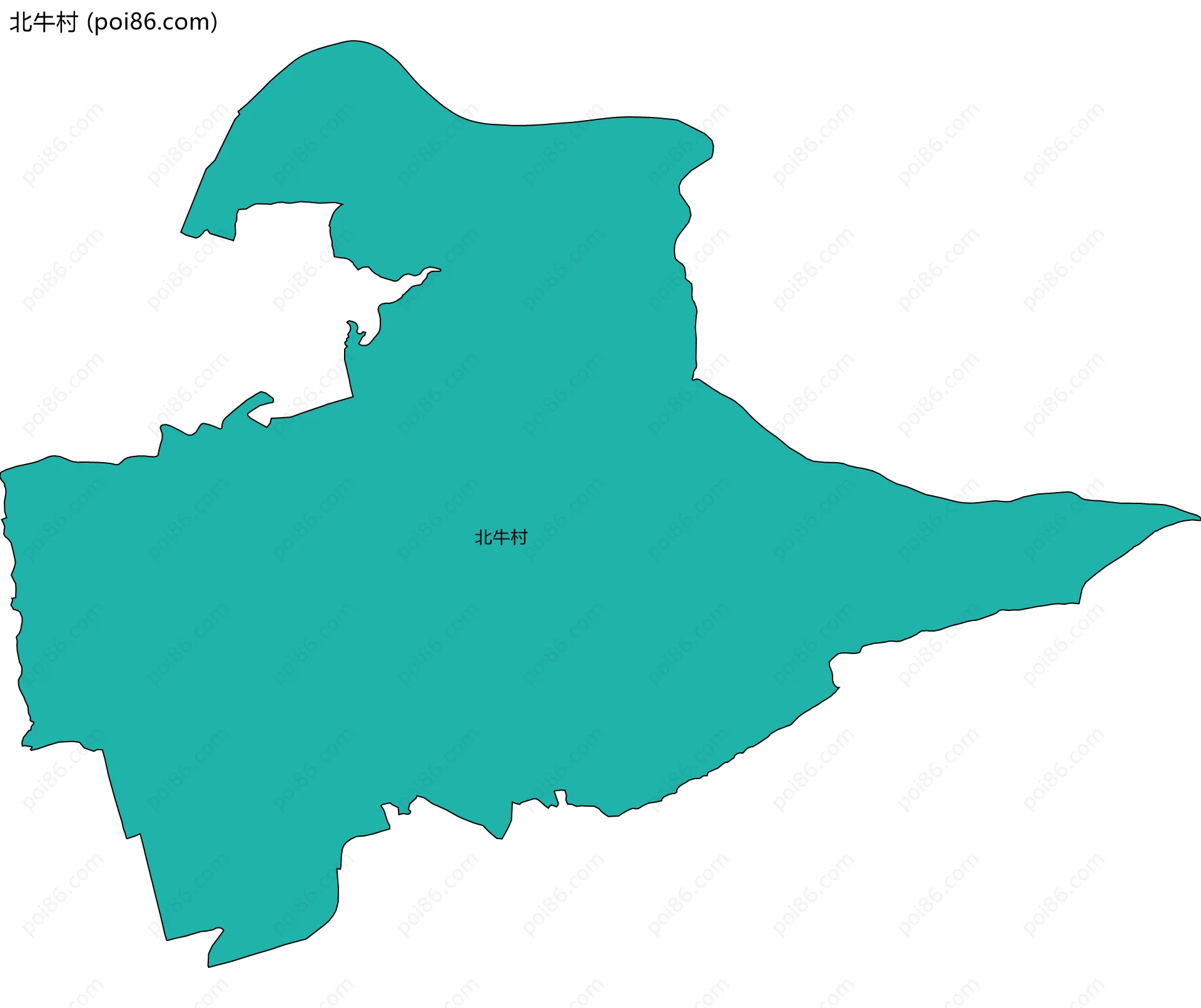 北牛村边界地图