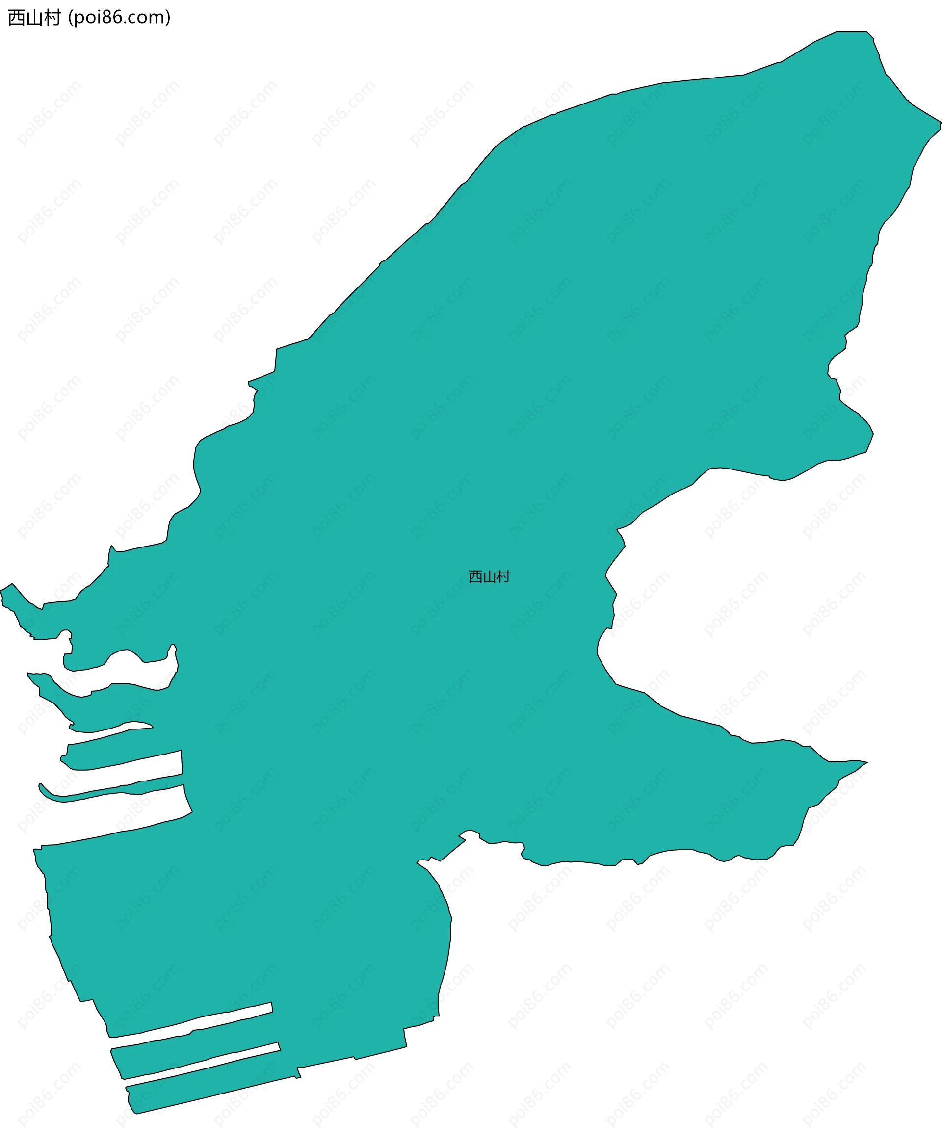 西山村边界地图