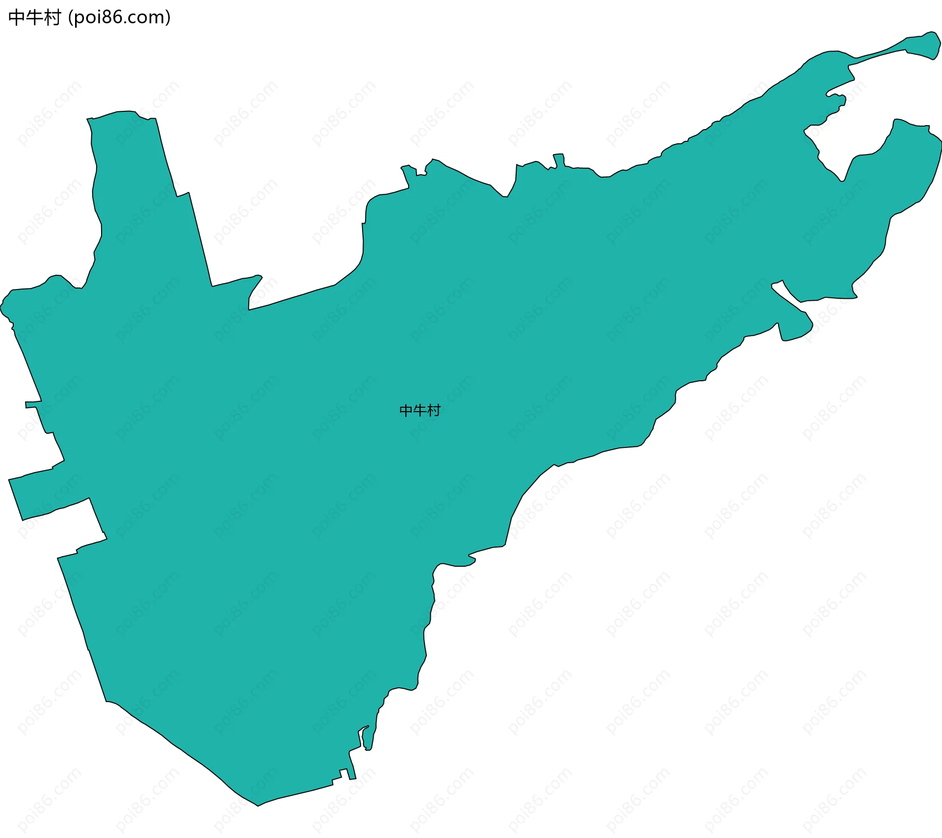中牛村边界地图