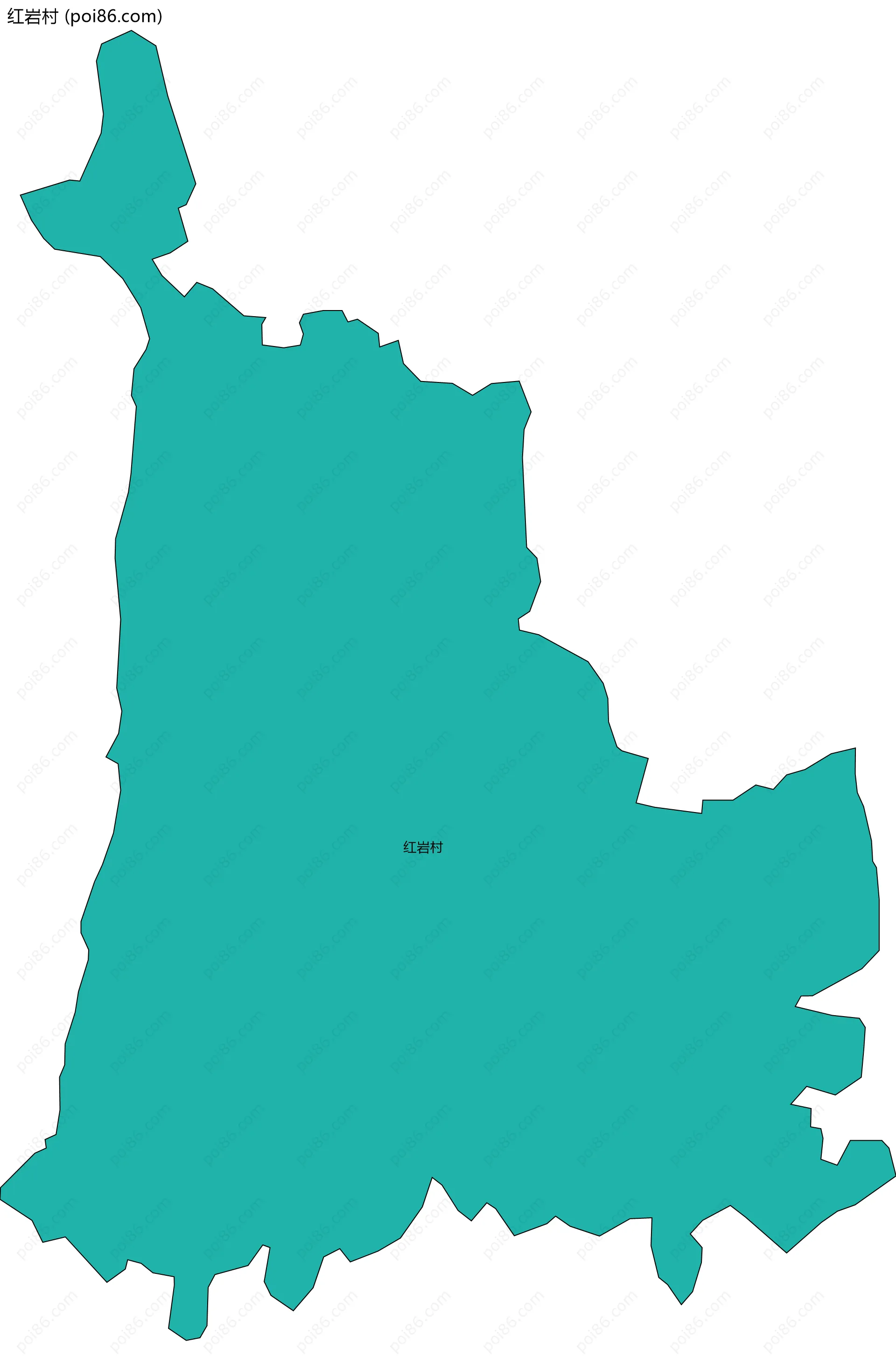 红岩村边界地图