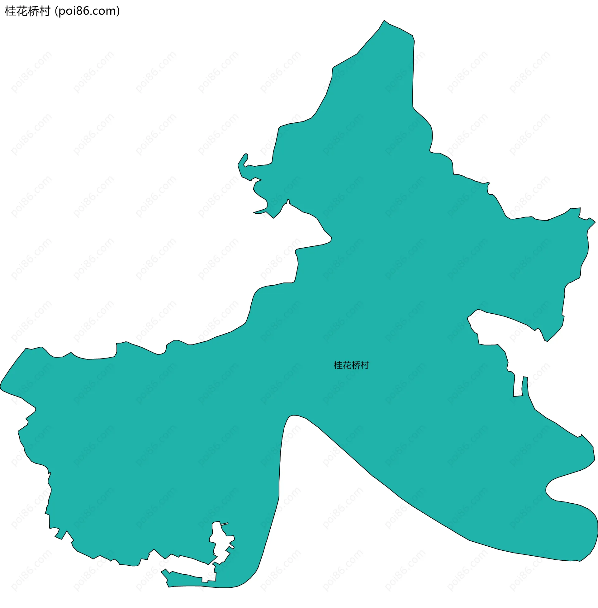 桂花桥村边界地图