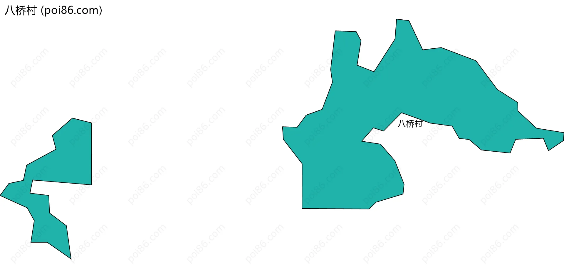 八桥村边界地图