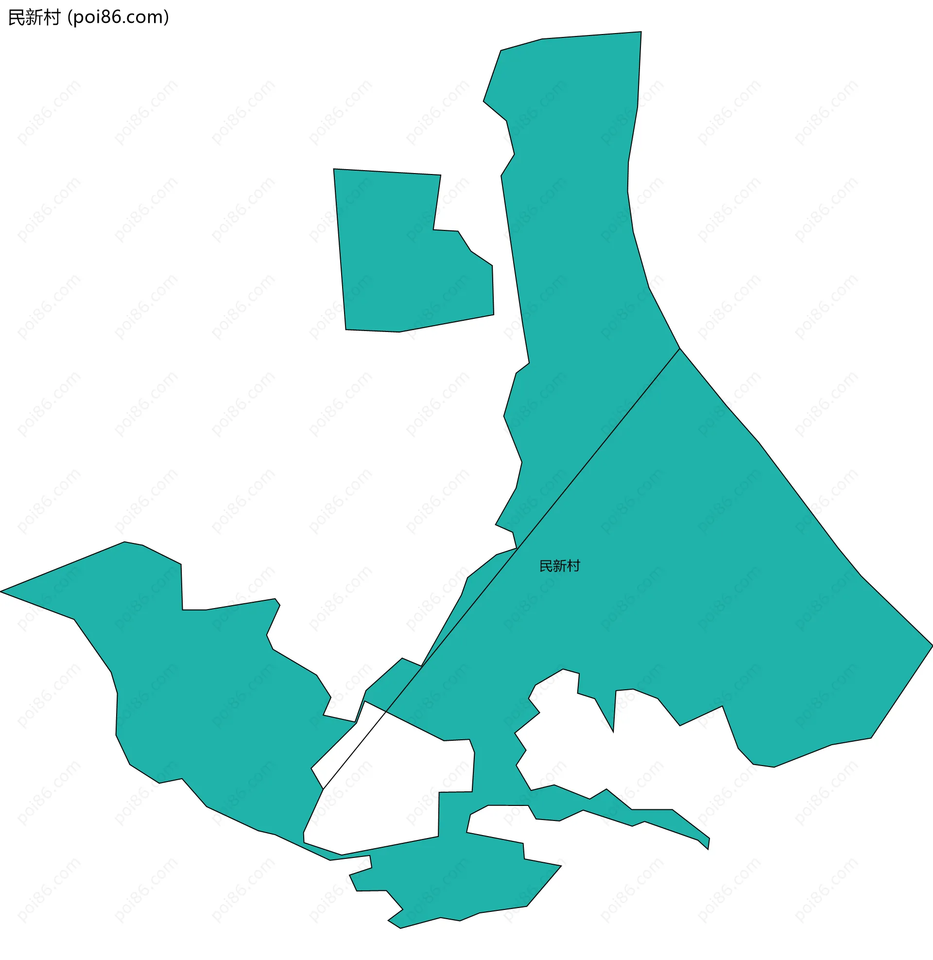 民新村边界地图