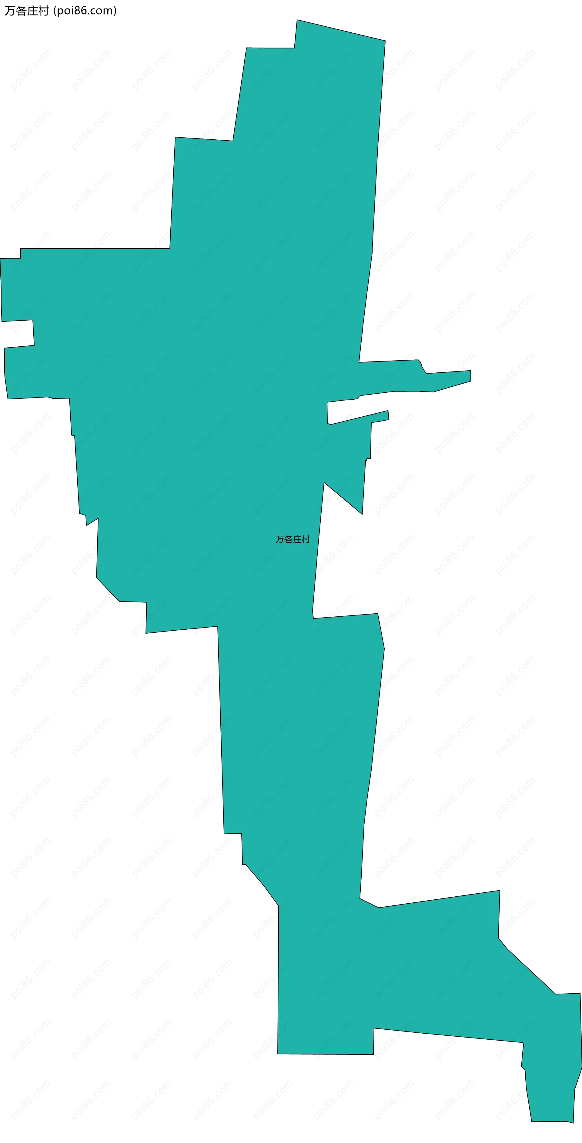 万各庄村边界地图