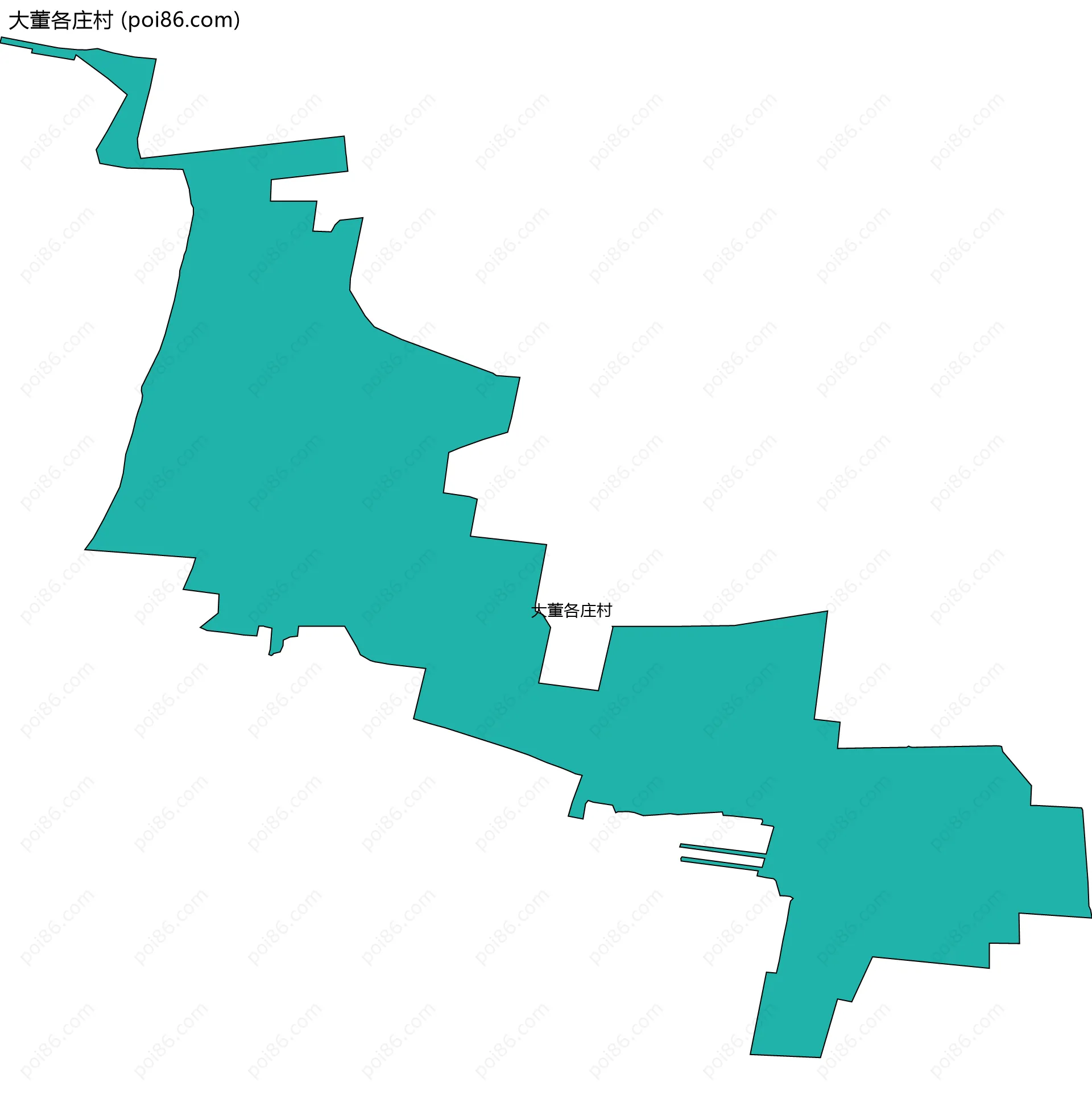 大董各庄村边界地图