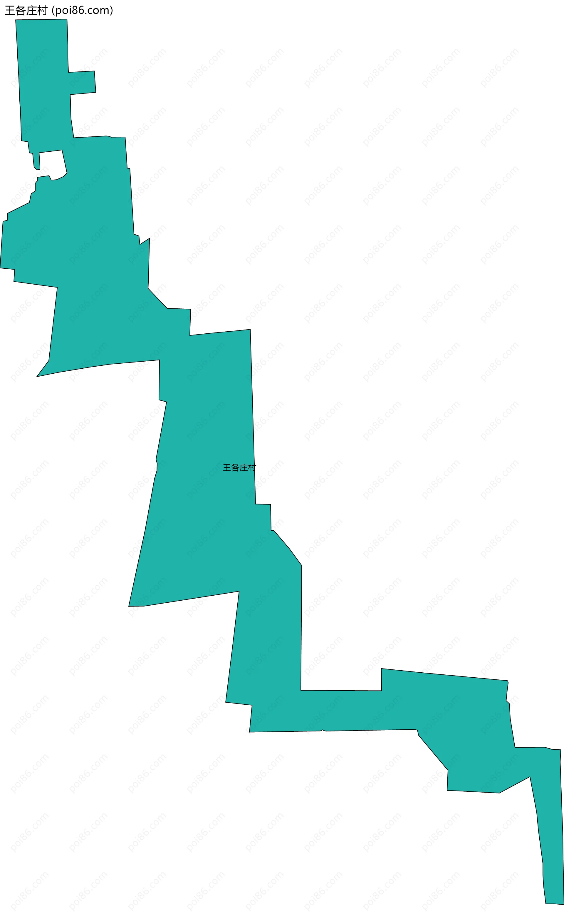 王各庄村边界地图