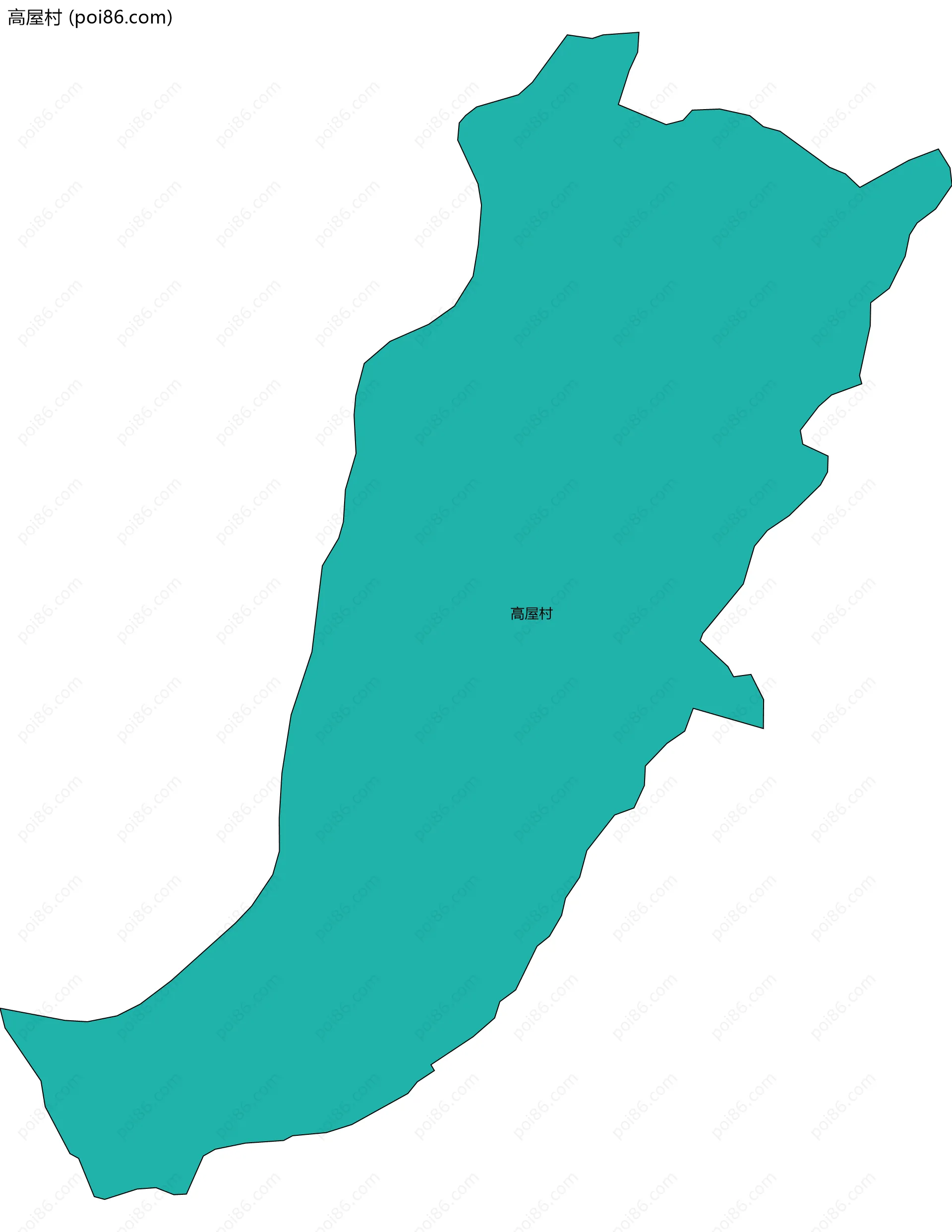 高屋村边界地图