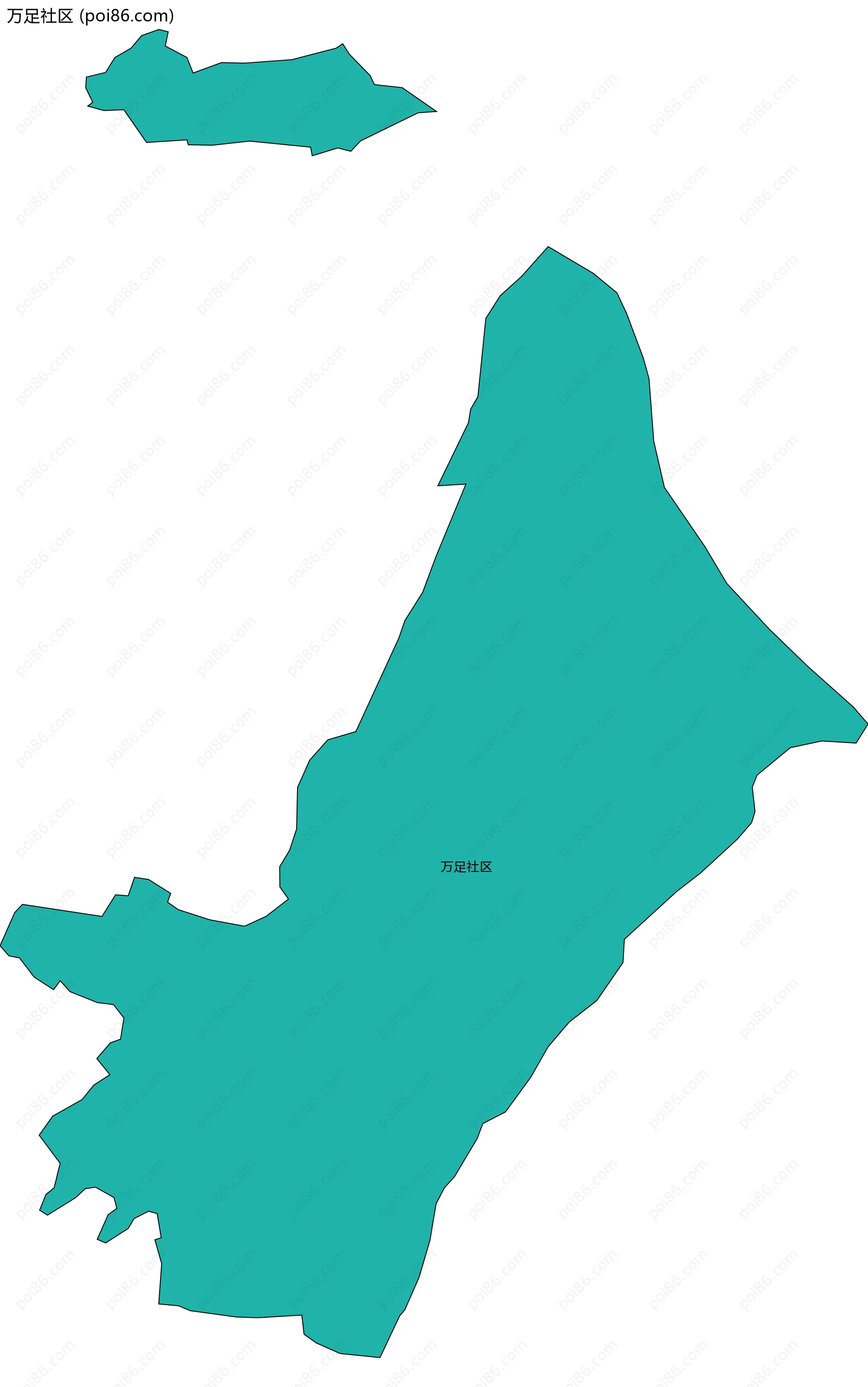 万足社区边界地图