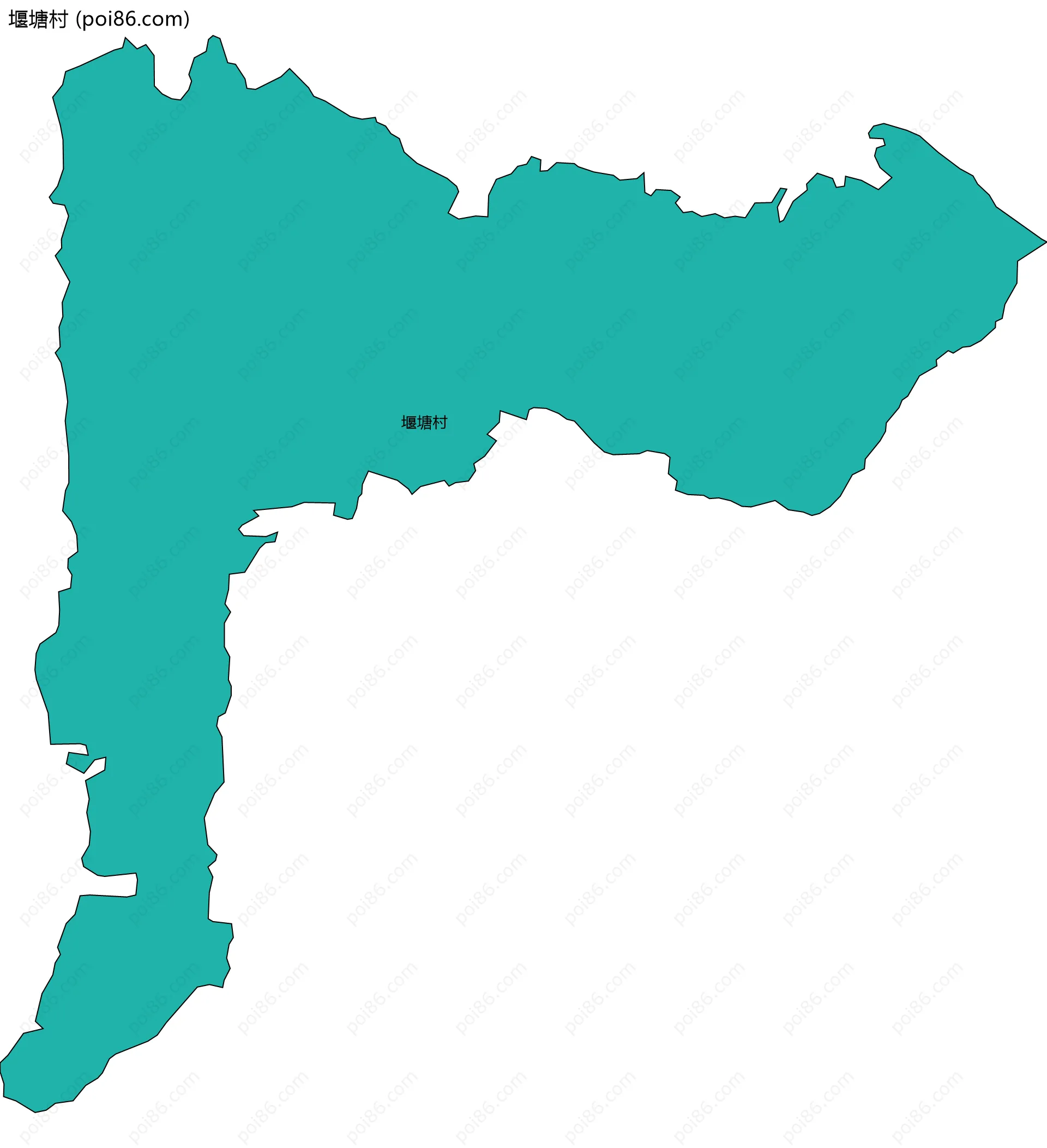 堰塘村边界地图