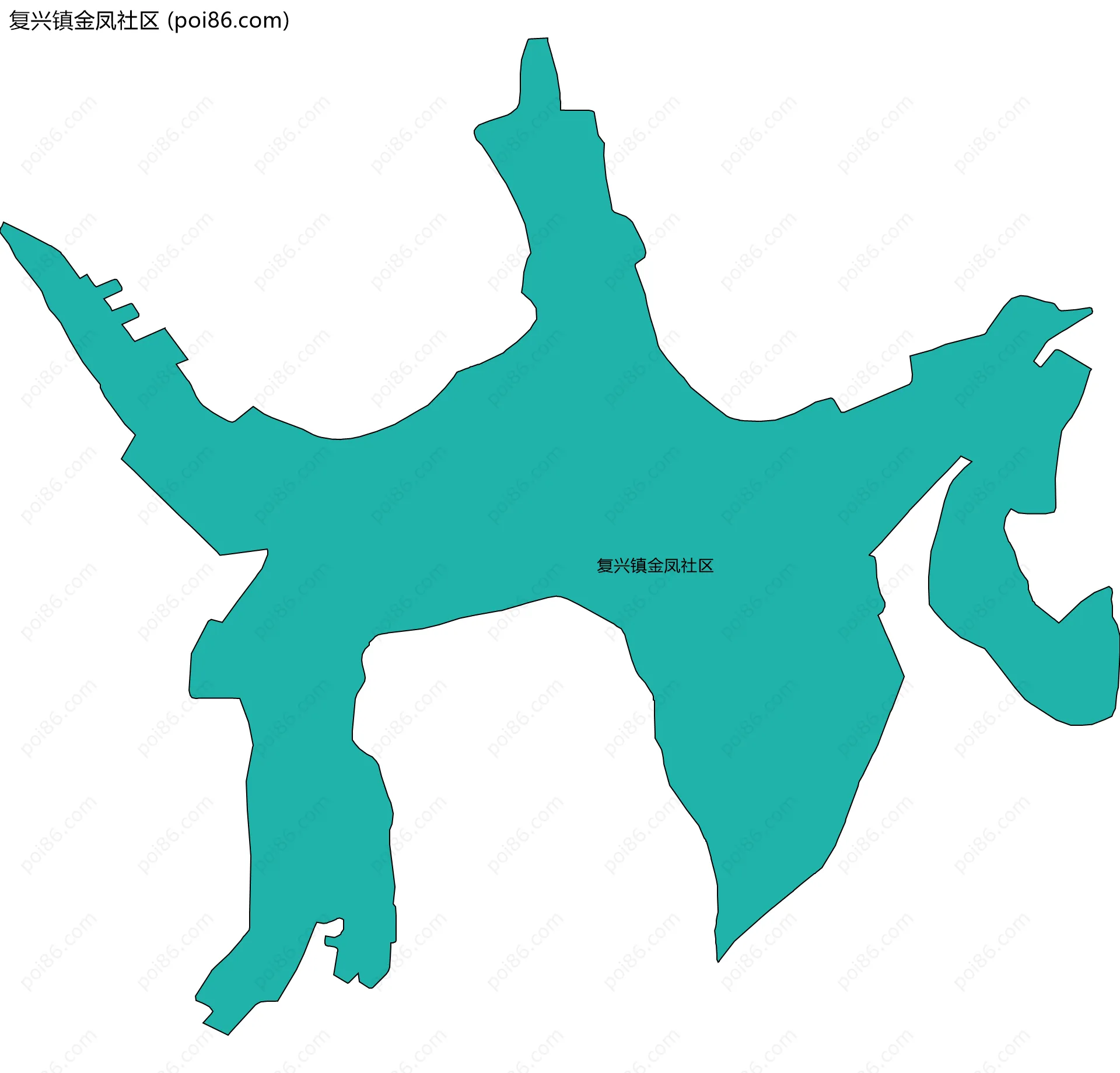 复兴镇金凤社区边界地图