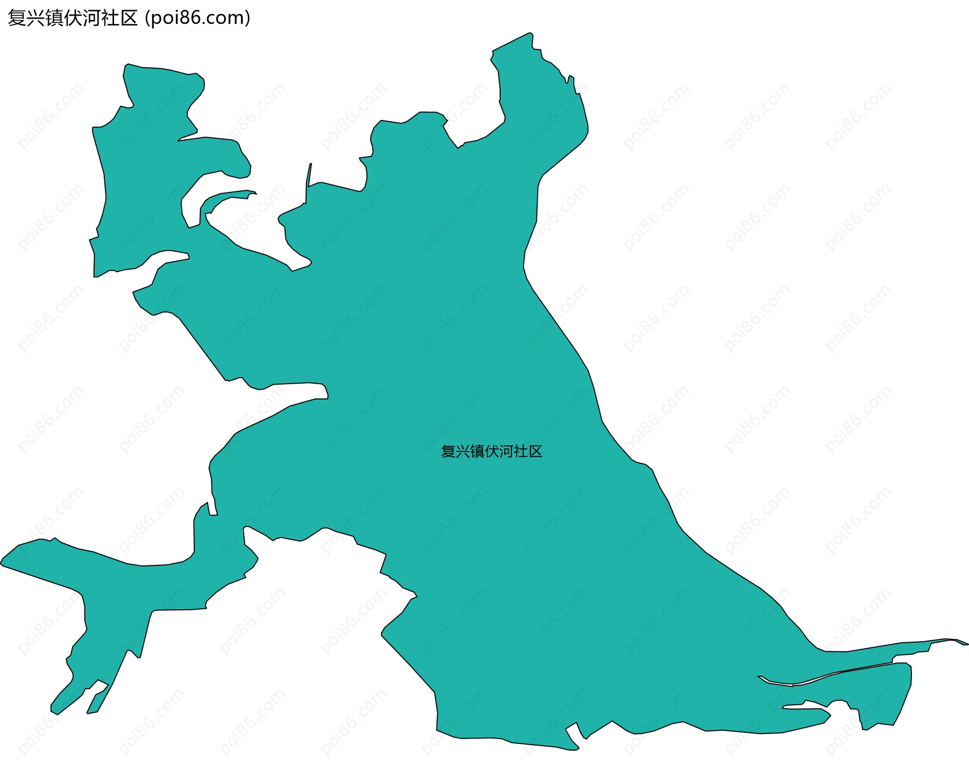 复兴镇伏河社区边界地图