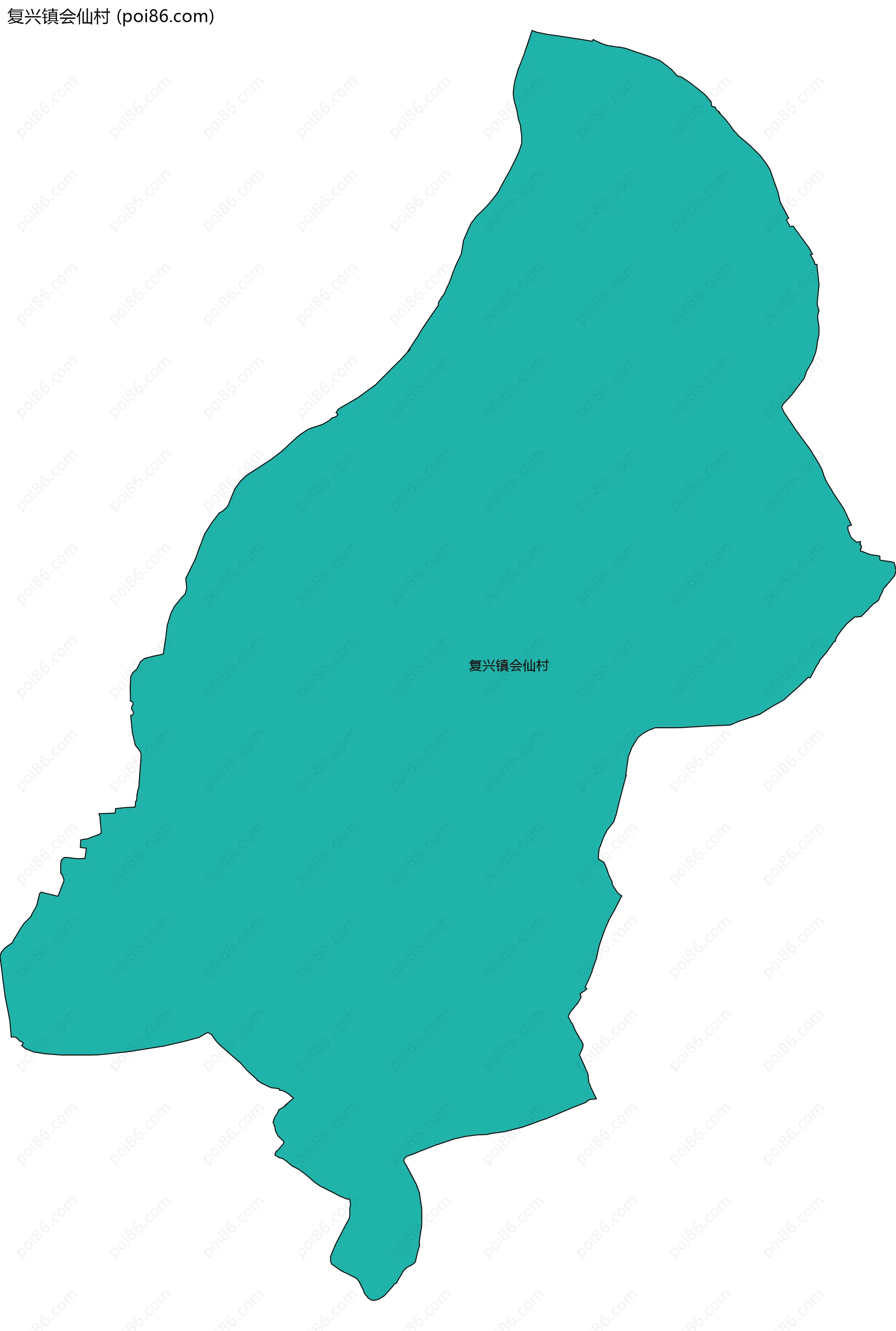 复兴镇会仙村边界地图