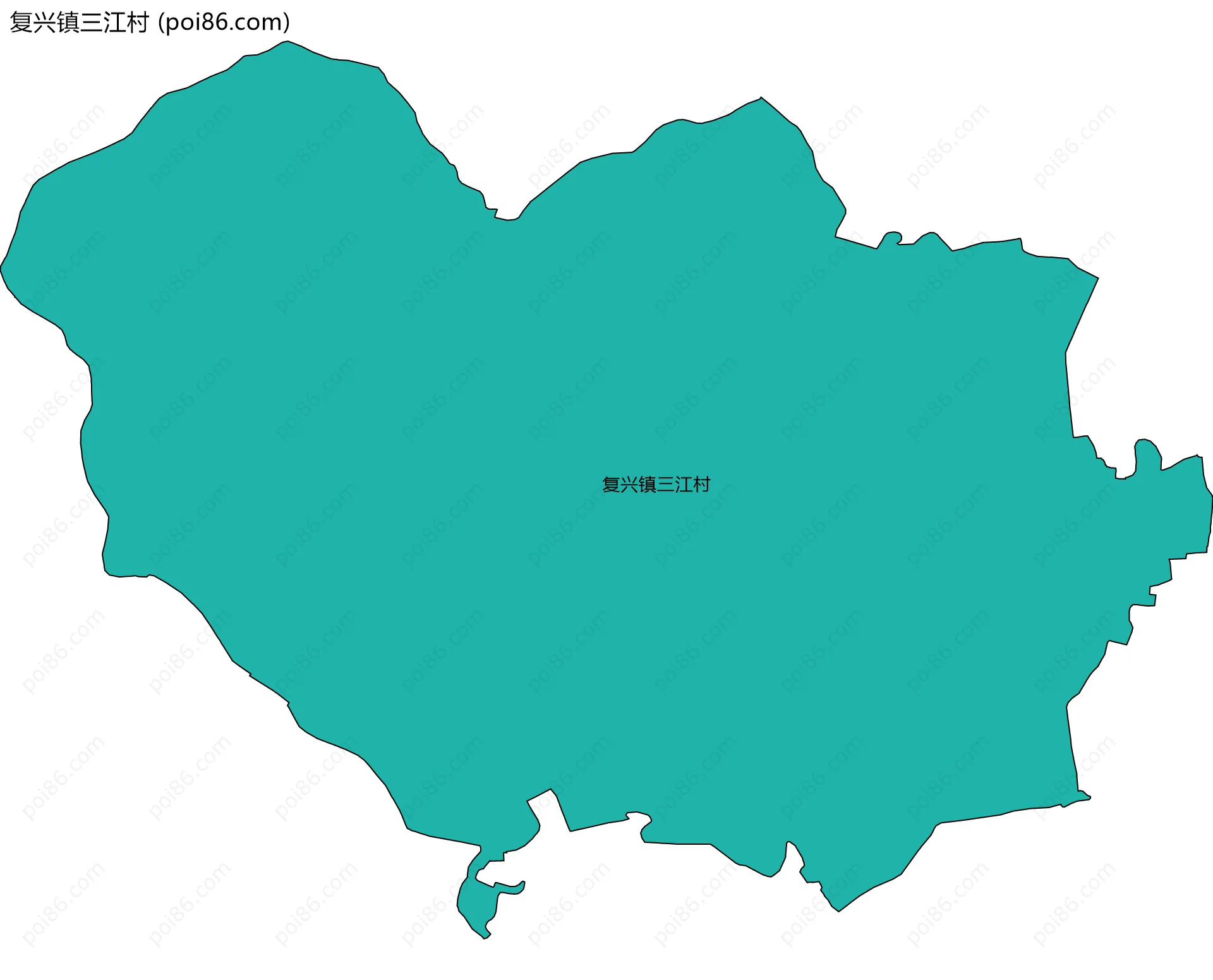 复兴镇三江村边界地图