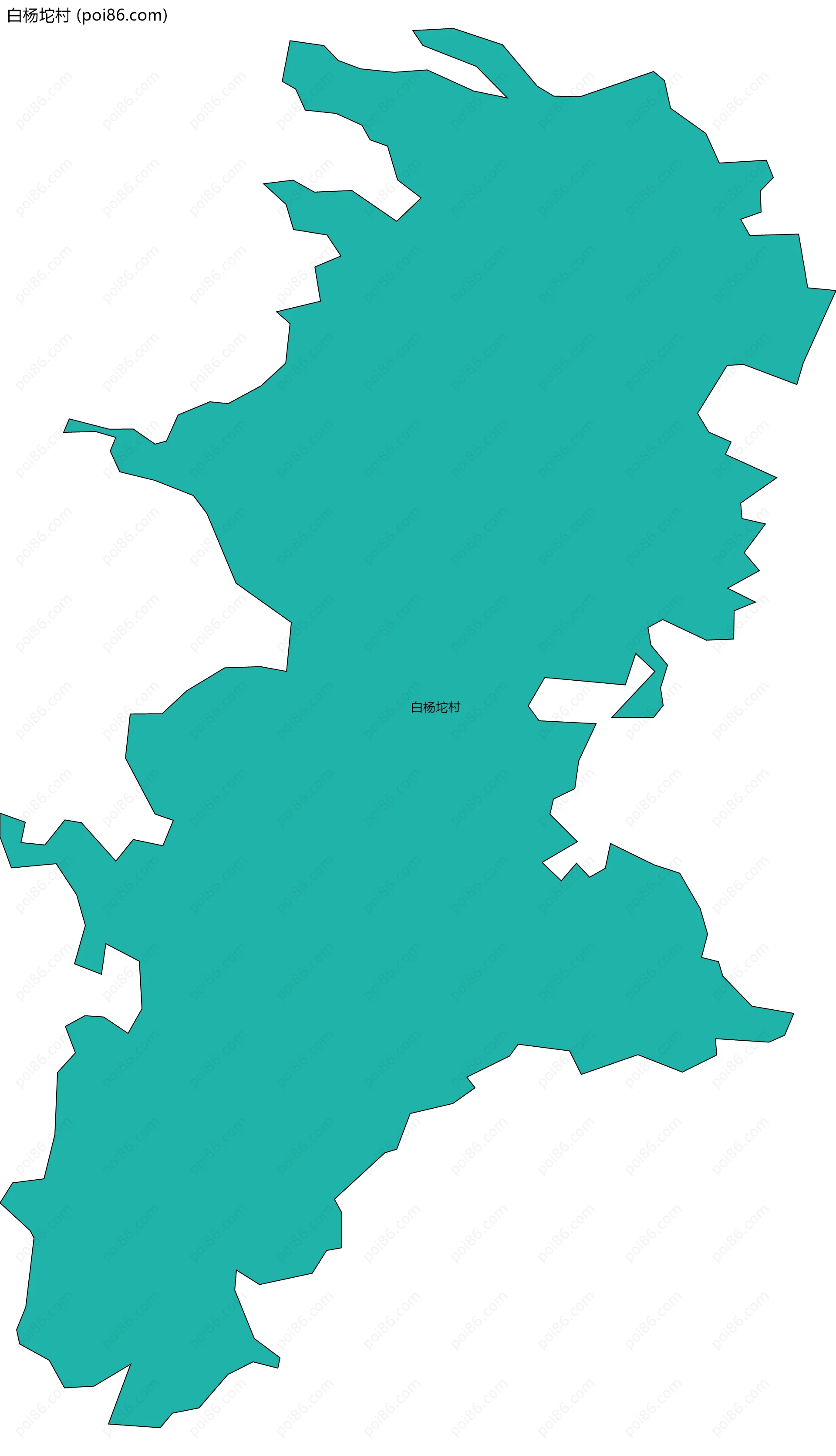 白杨坨村边界地图