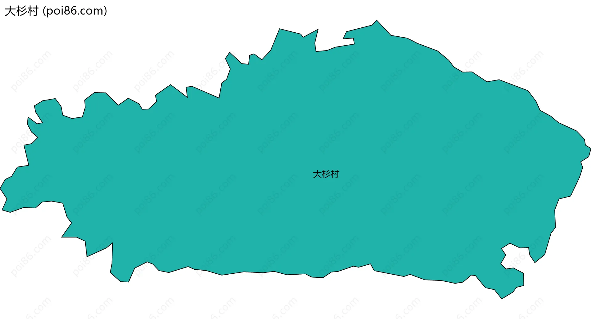 大杉村边界地图