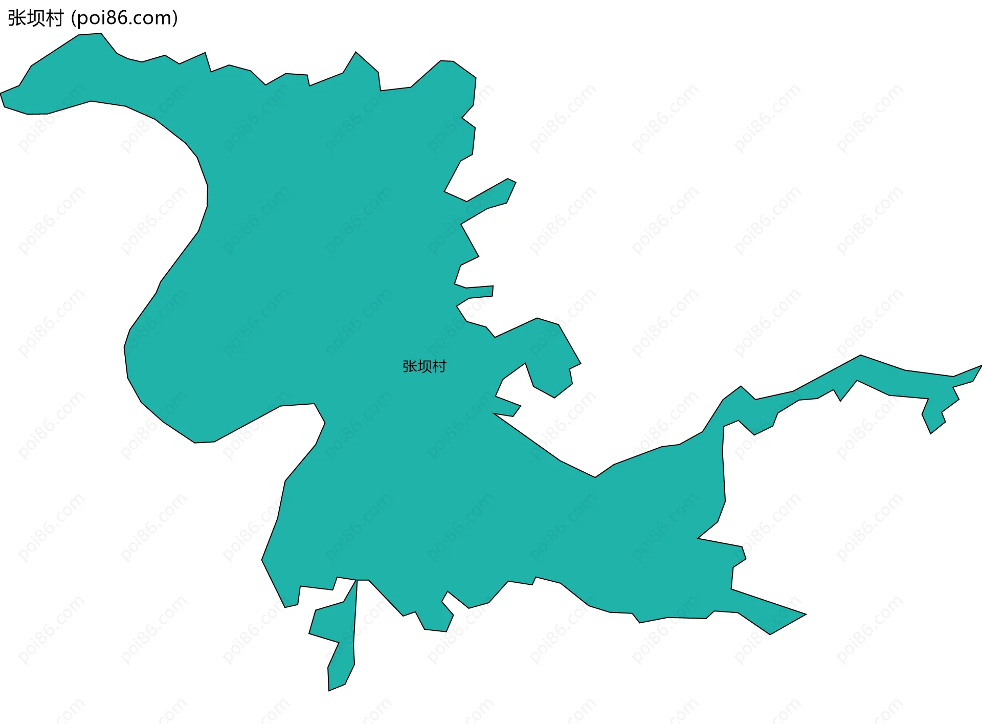 张坝村边界地图