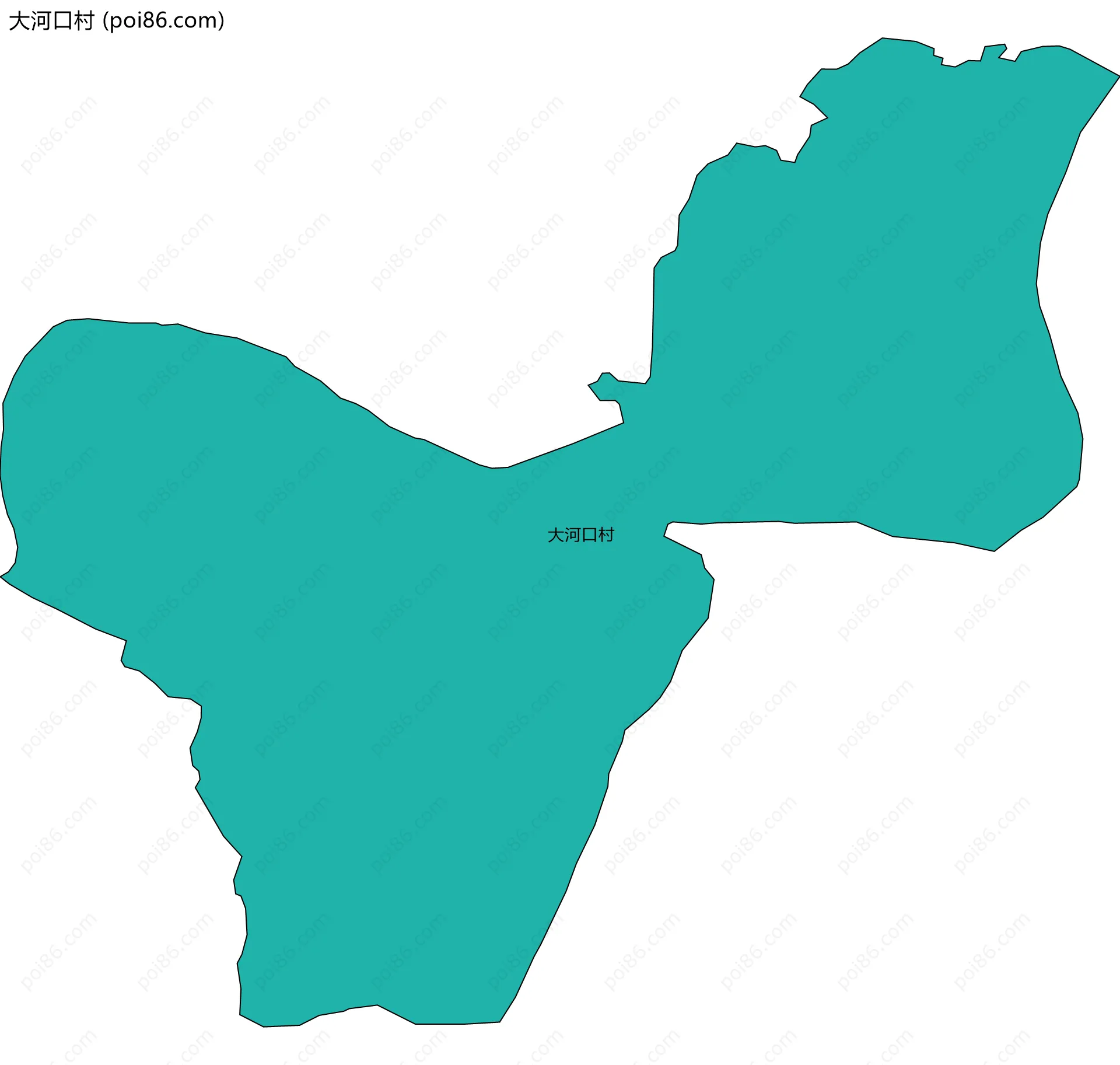 大河口村边界地图