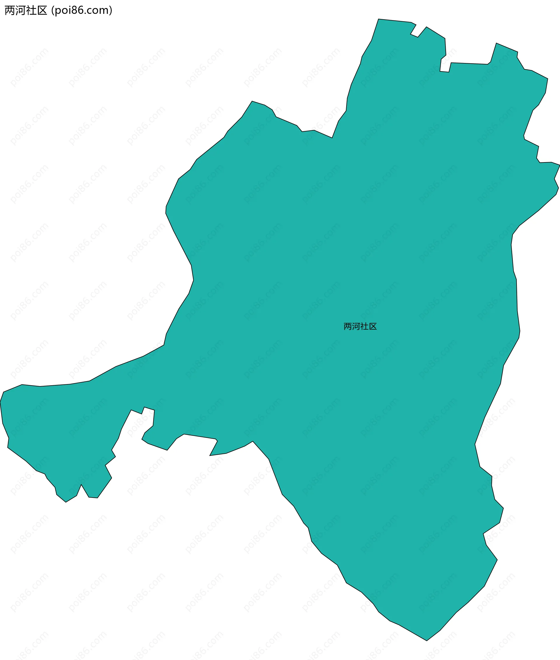 两河社区边界地图