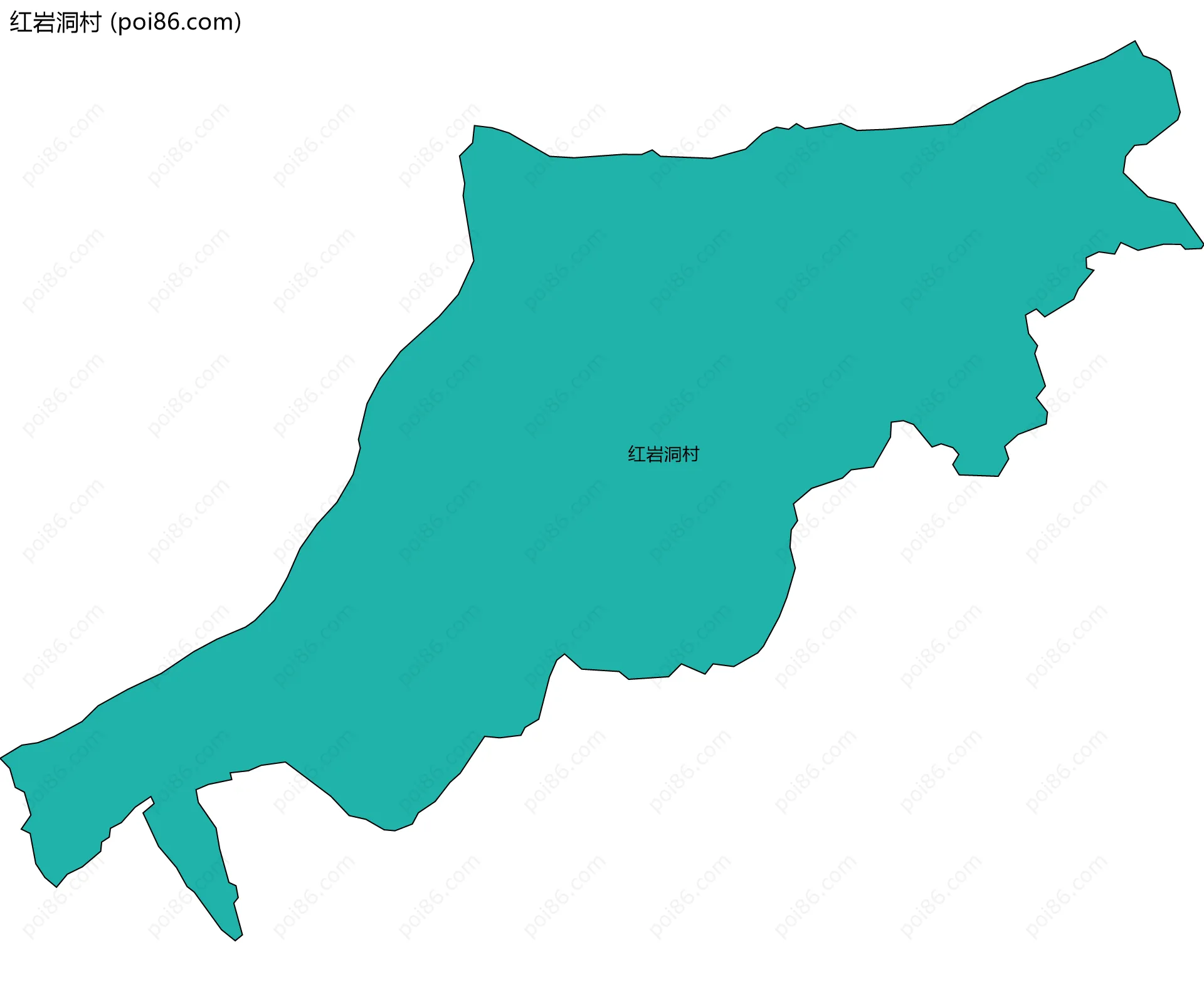 红岩洞村边界地图