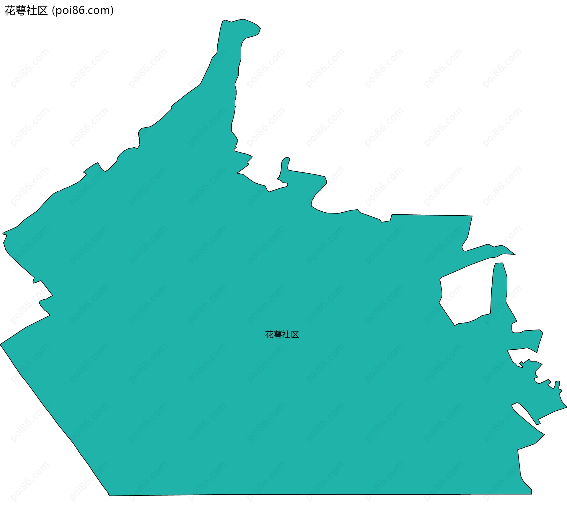 花萼社区边界地图