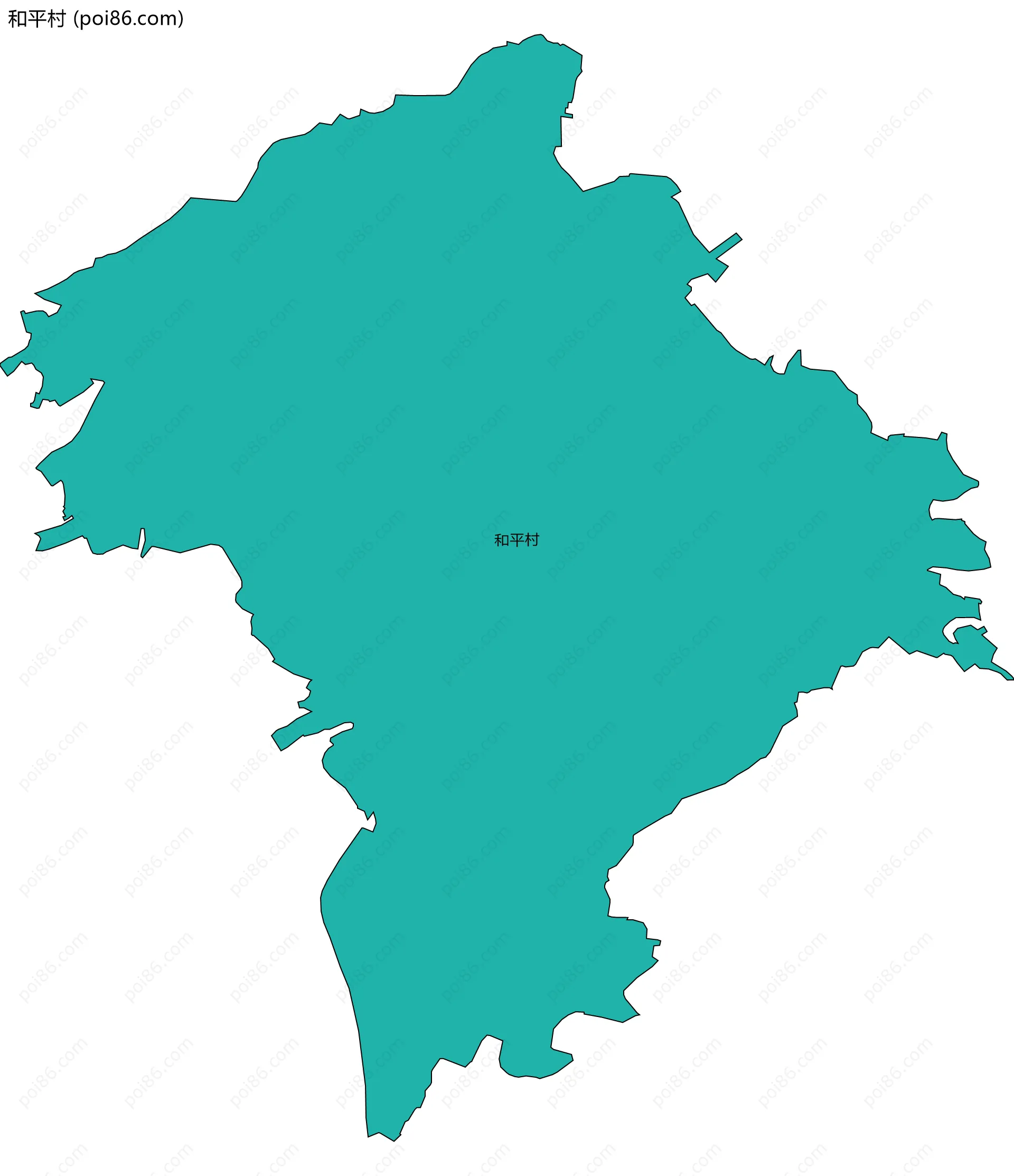 和平村边界地图