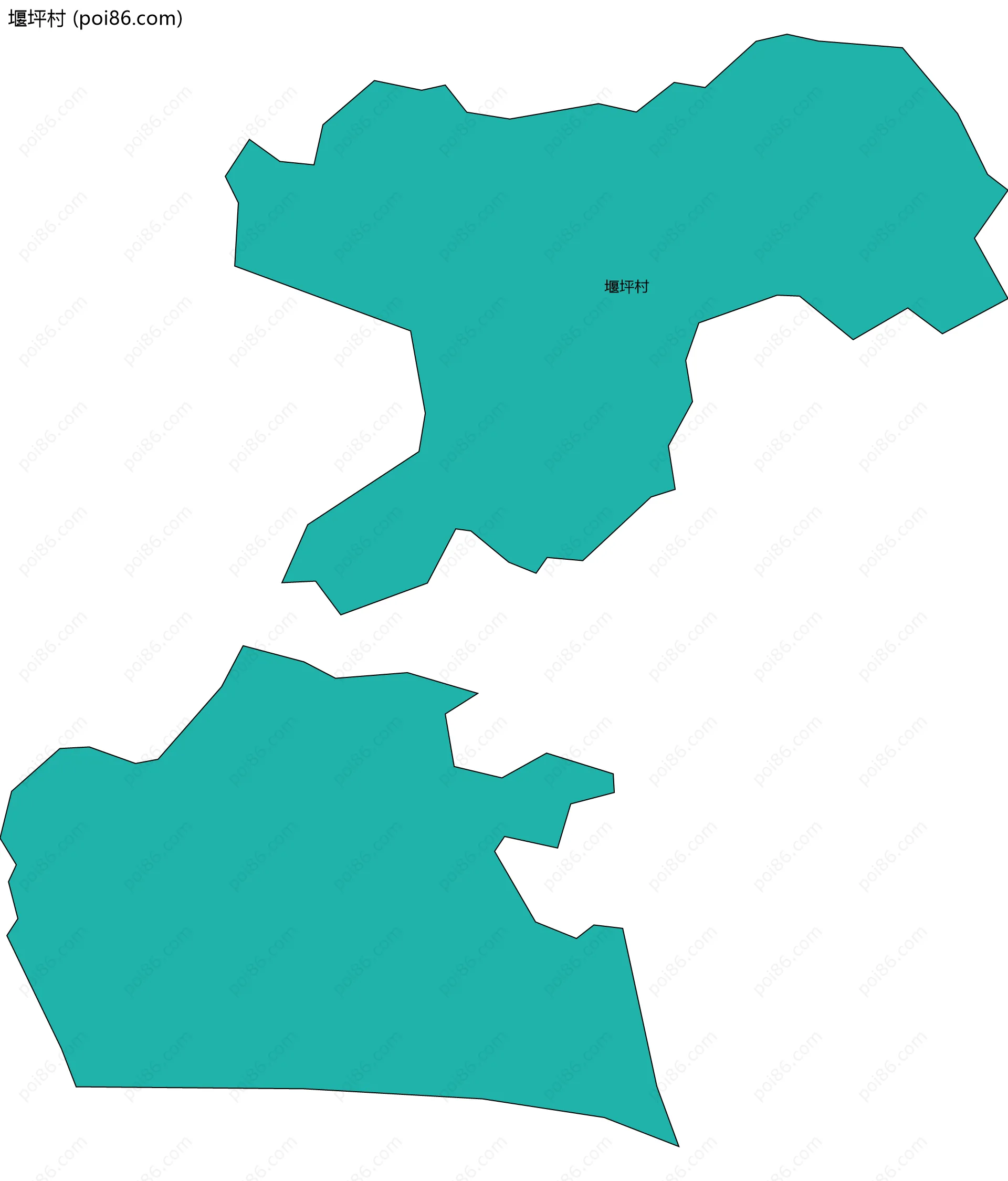 堰坪村边界地图
