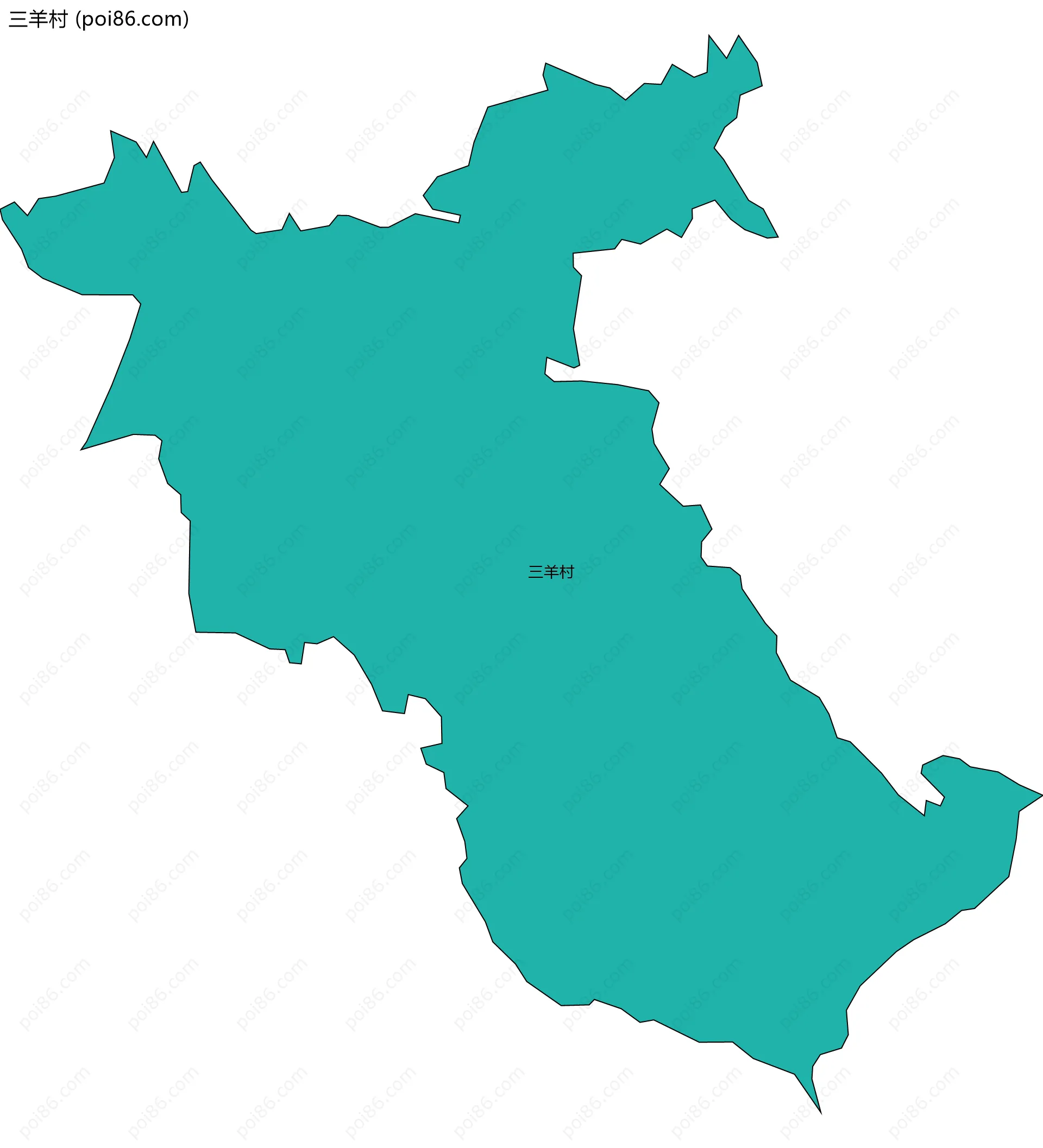 三羊村边界地图