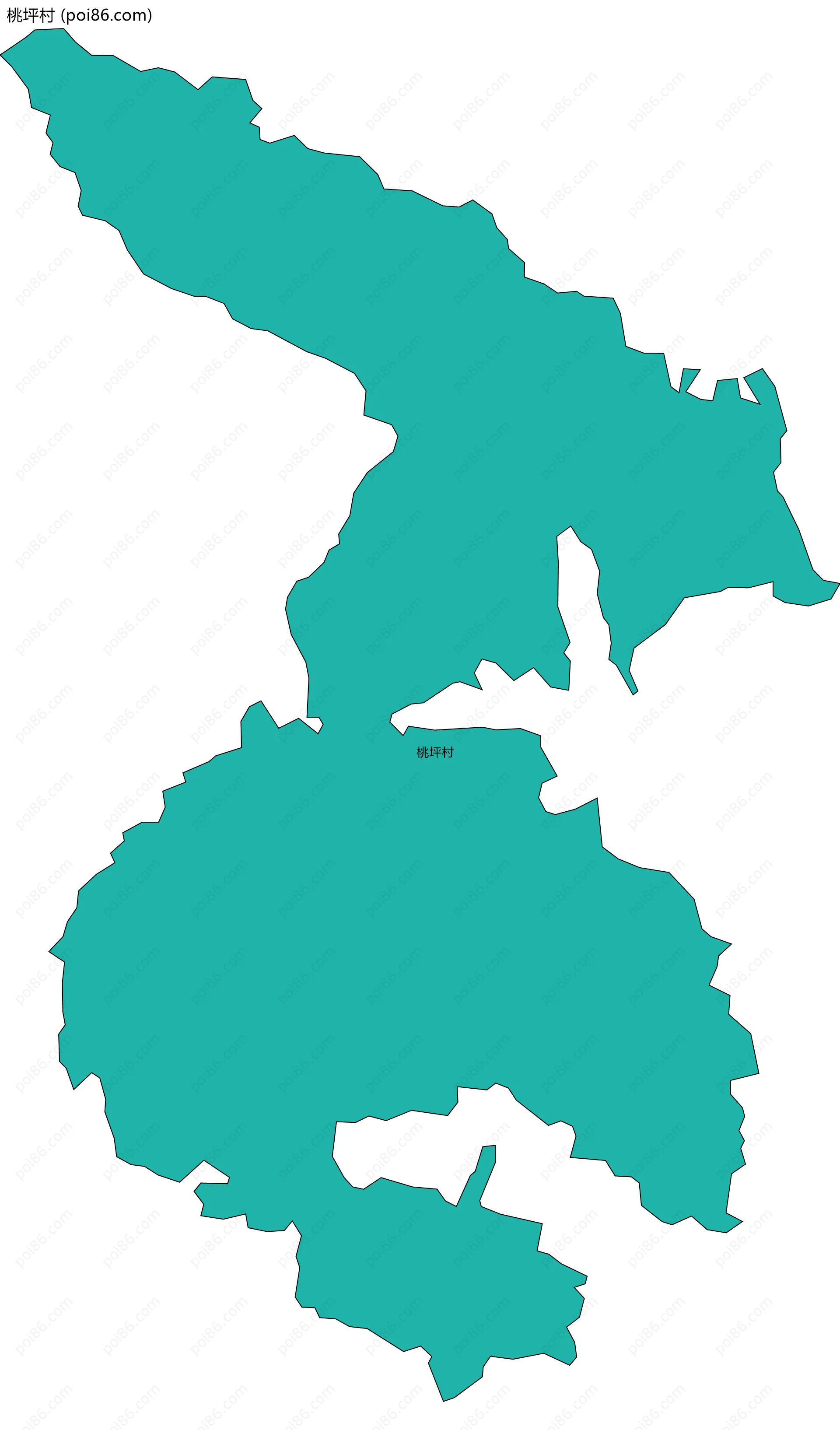 桃坪村边界地图