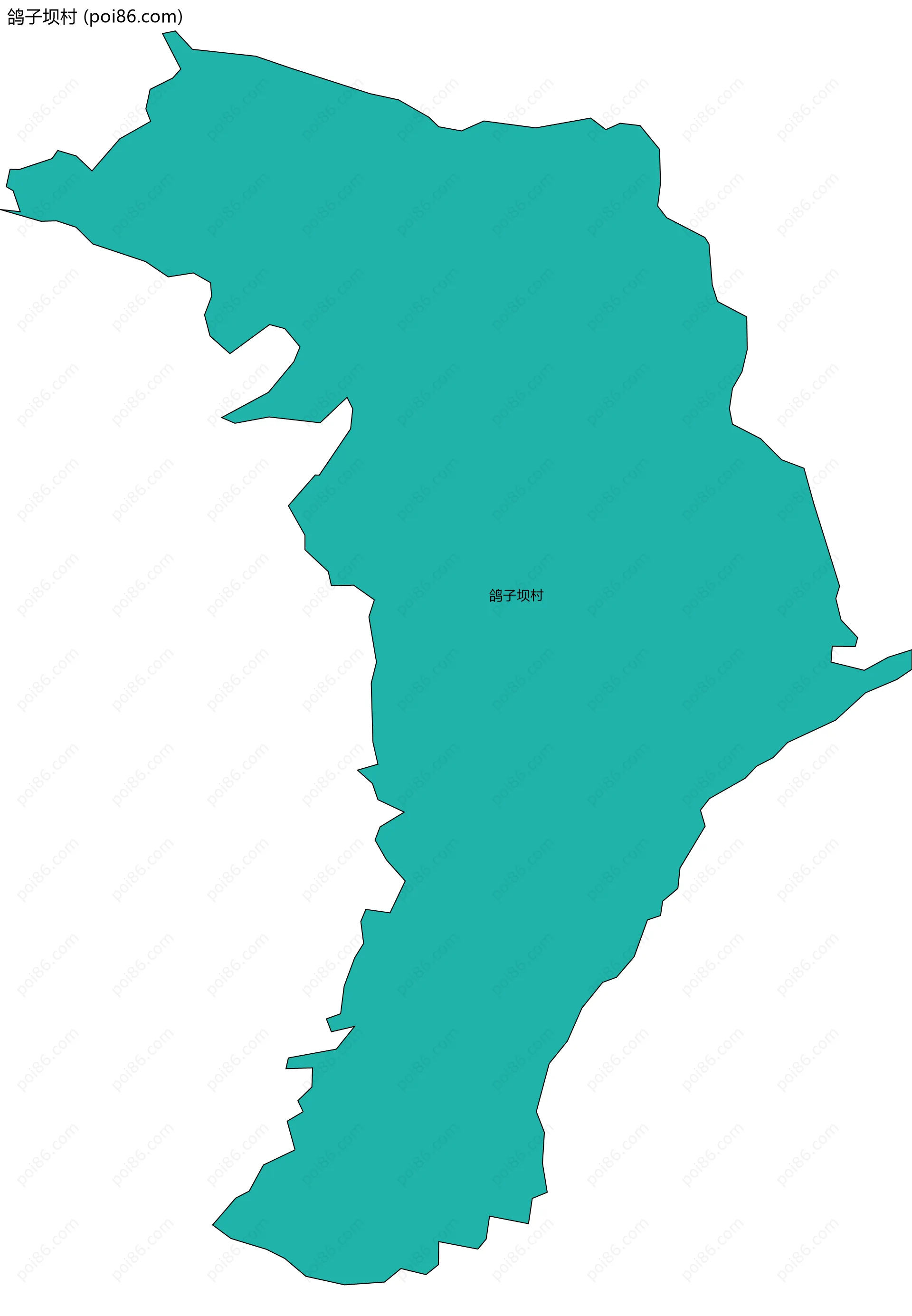 鸽子坝村边界地图