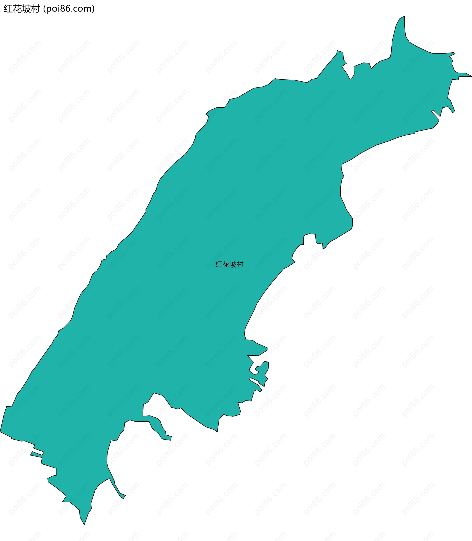 红花坡村边界地图