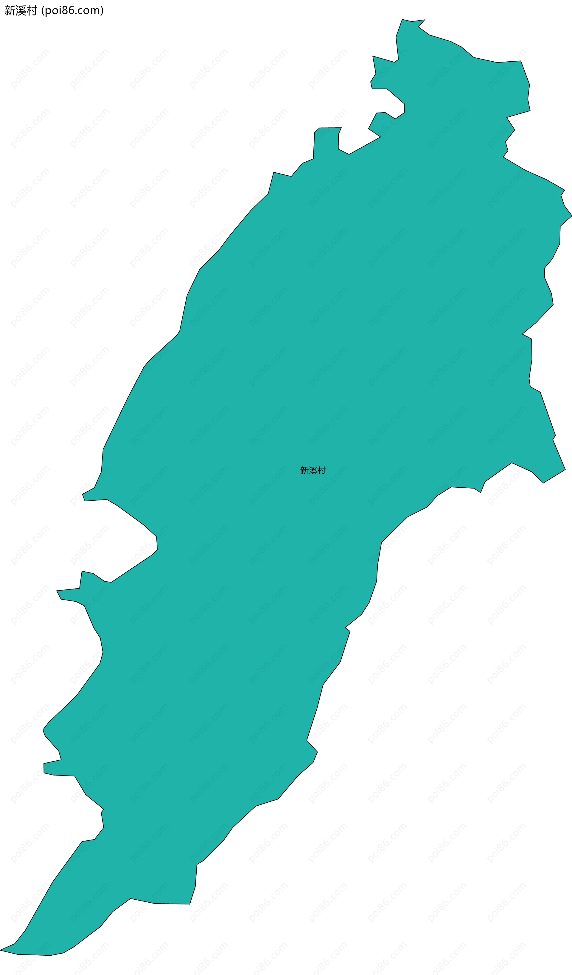 新溪村边界地图