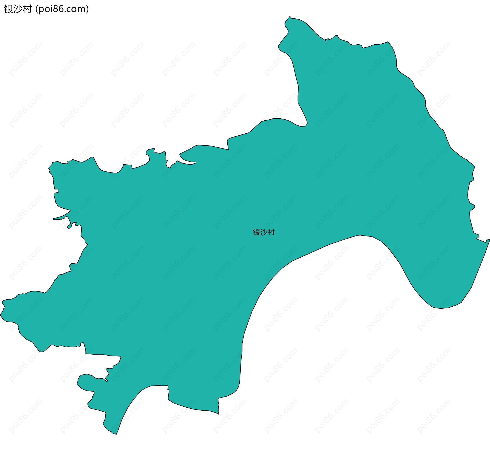银沙村边界地图