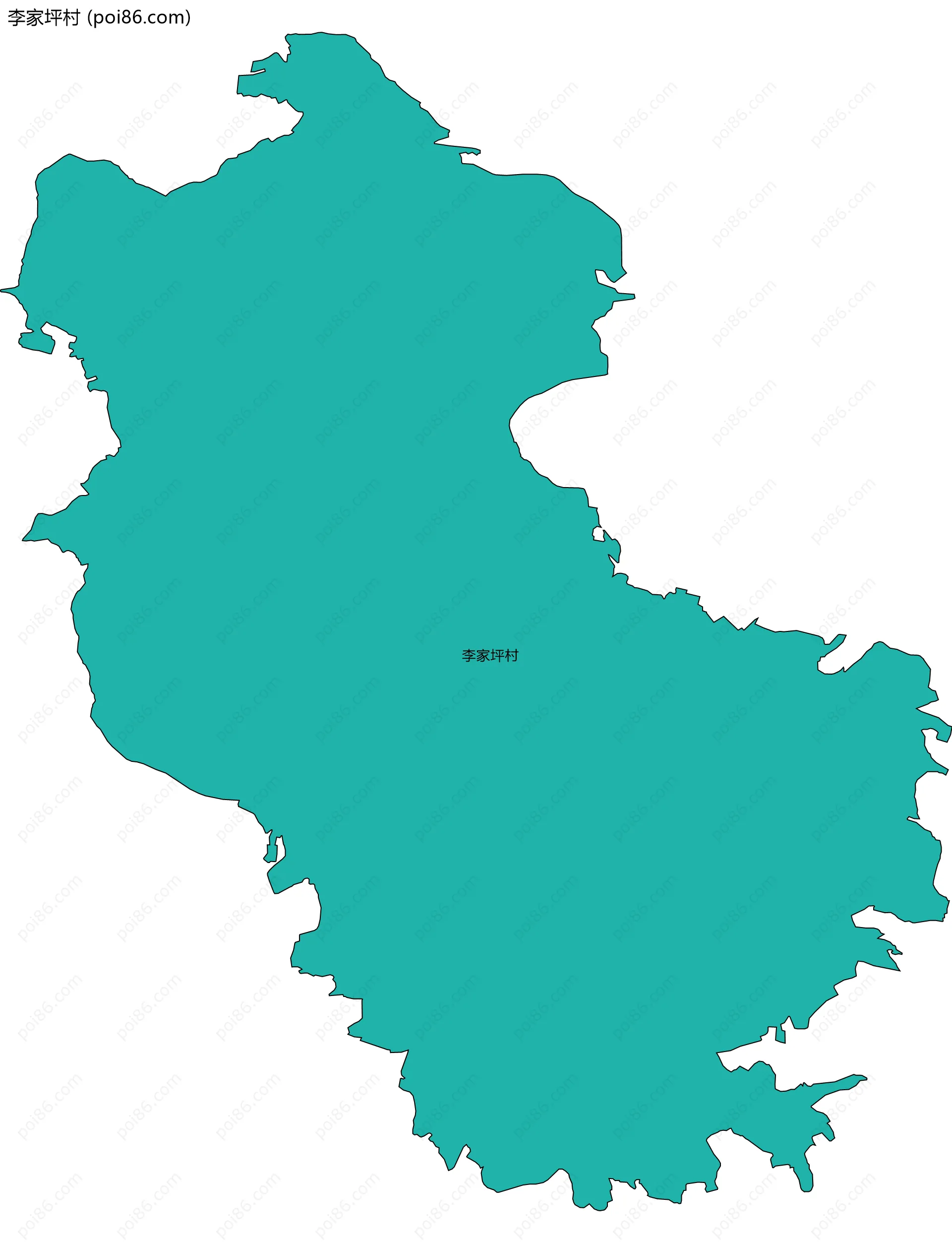 李家坪村边界地图