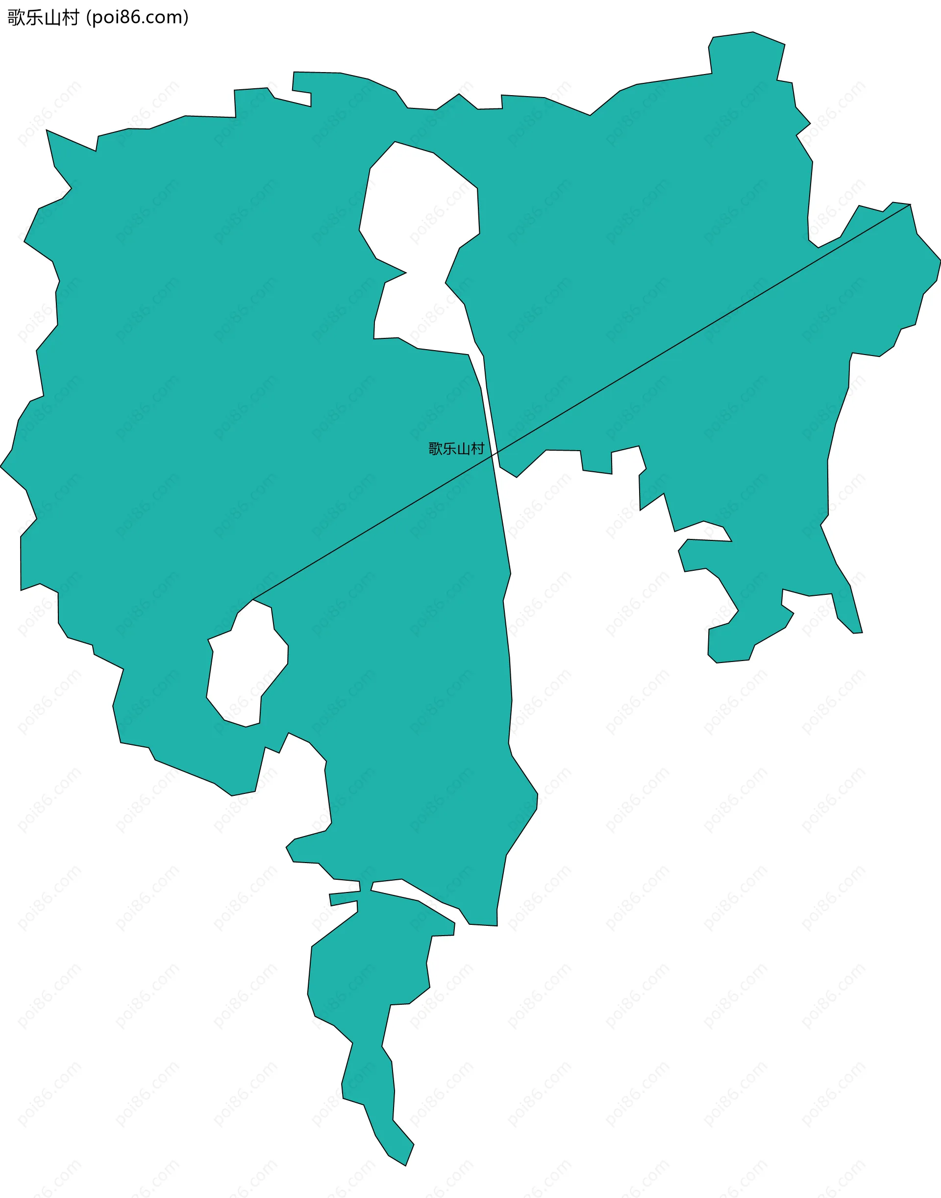 歌乐山村边界地图