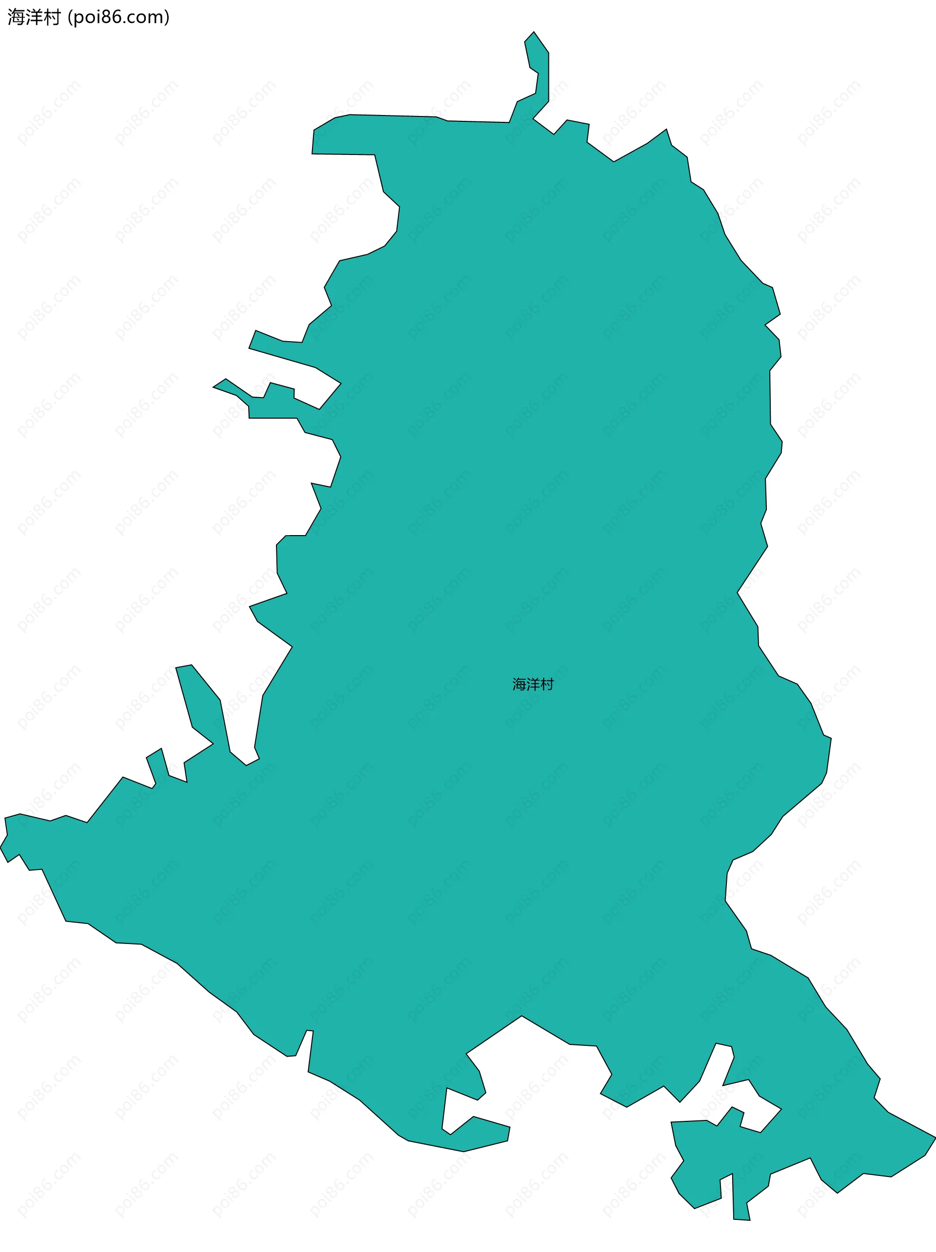 海洋村边界地图