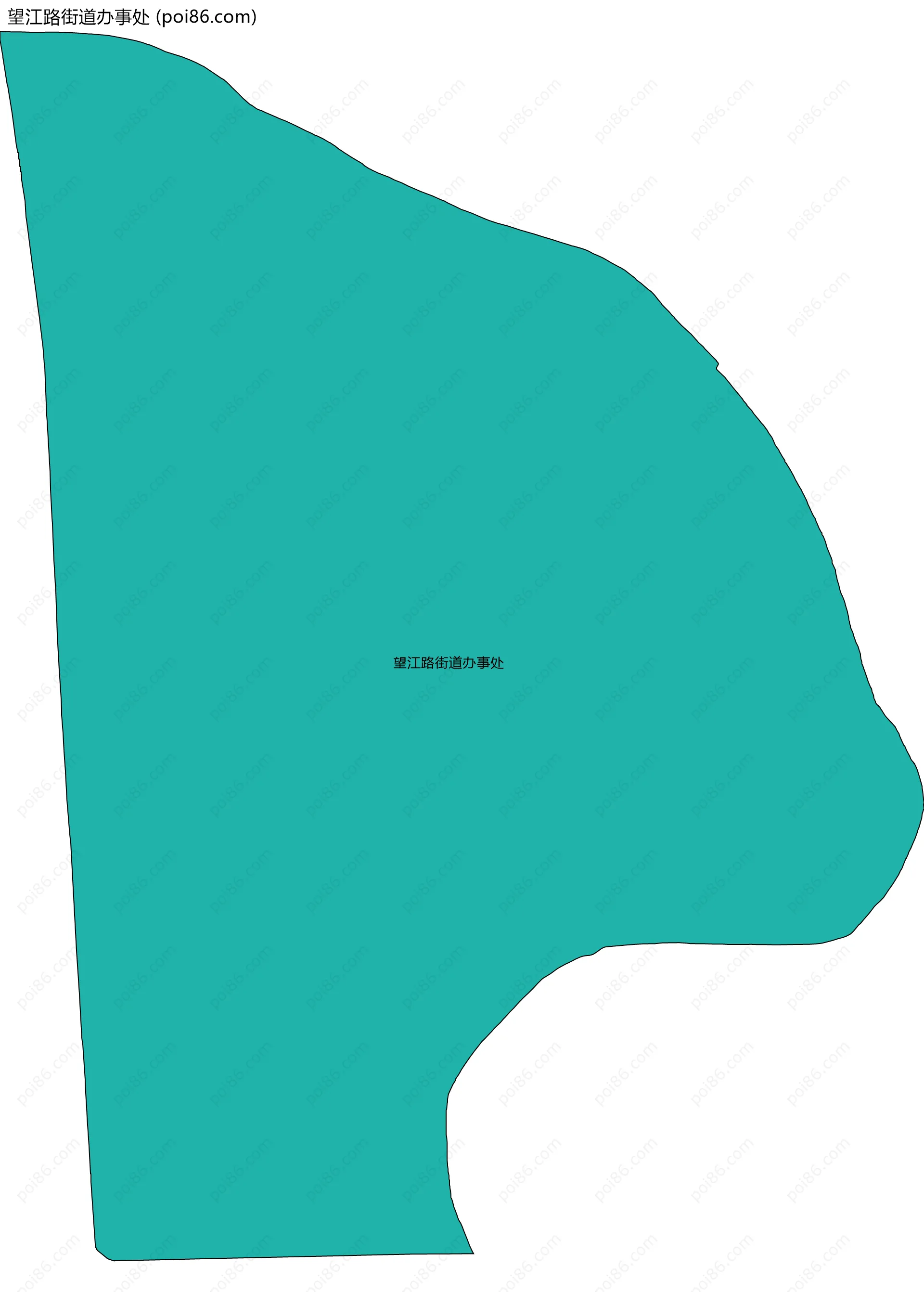 望江路街道办事处边界地图(五级行政区划)