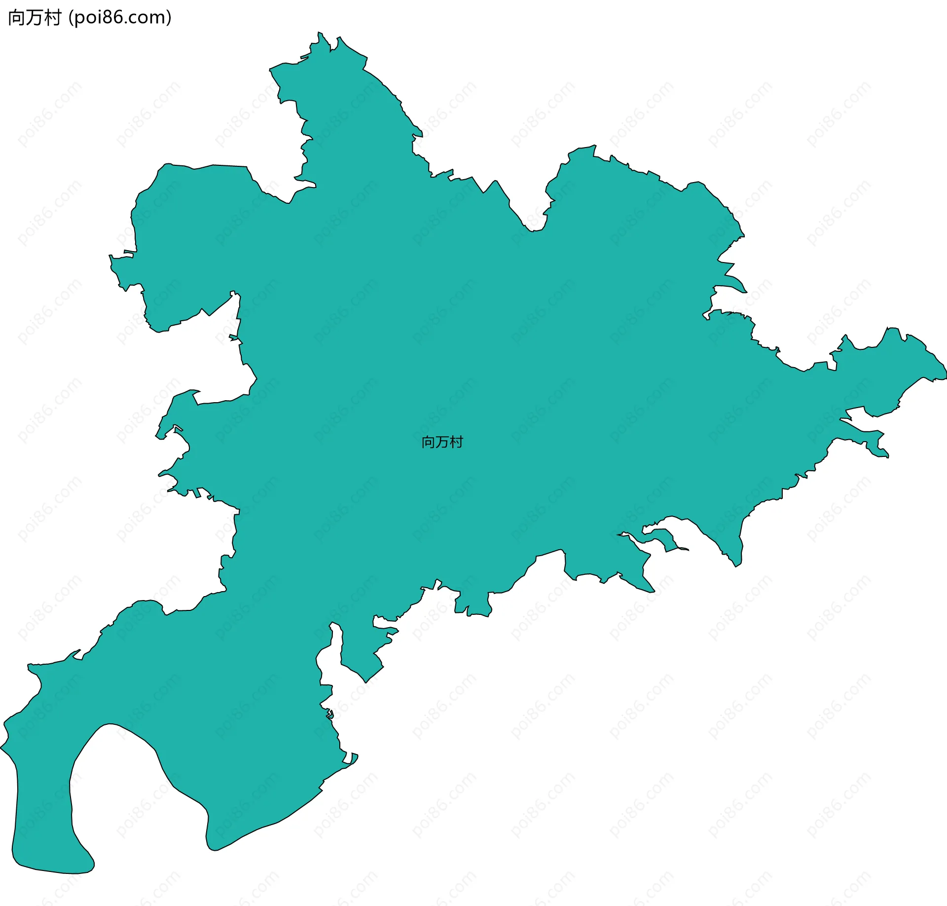 向万村边界地图